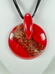 Sobral - Metalique Orlando "Eolia" Red Resin Necklace ( 002858 )