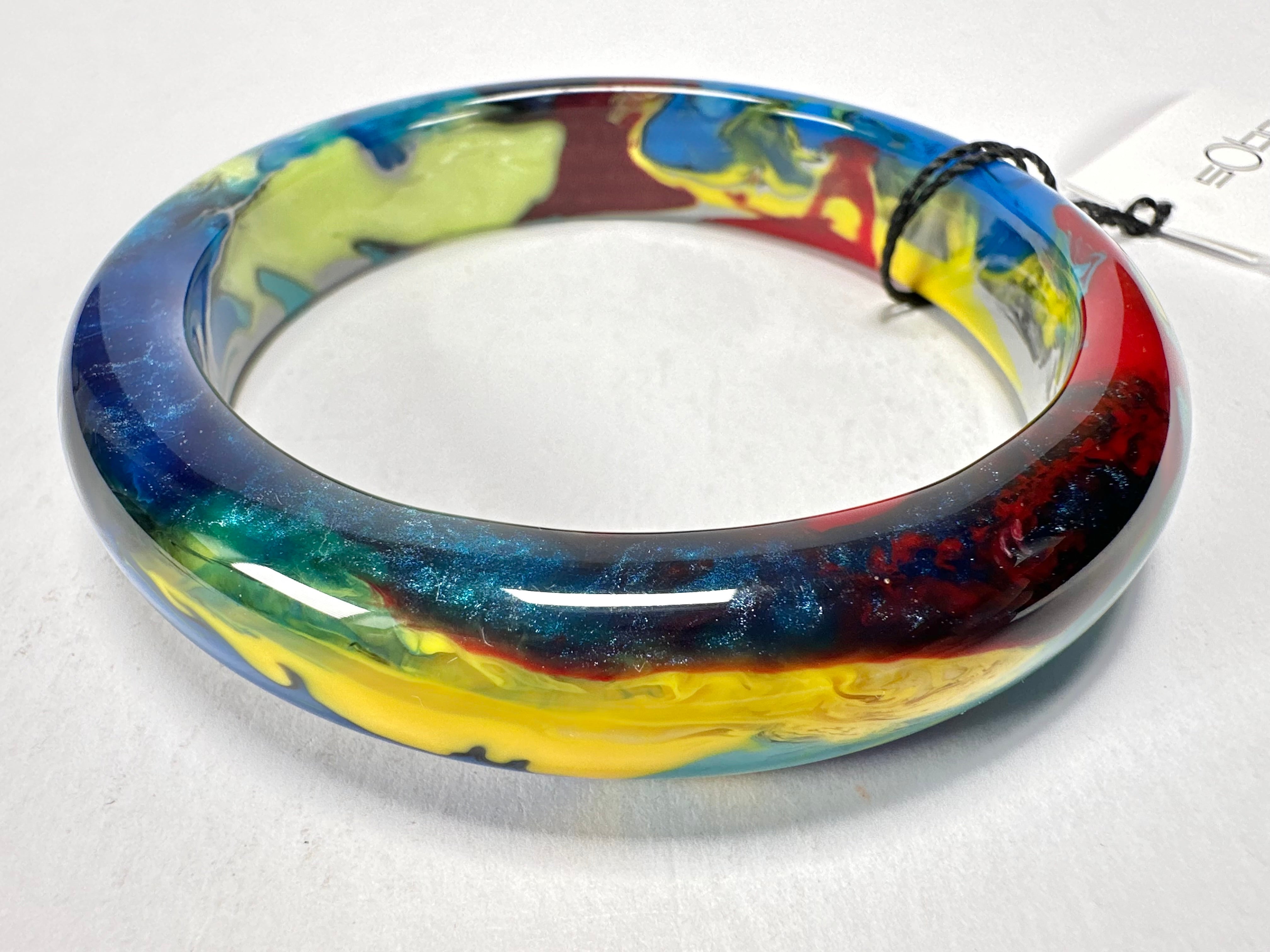 Sobral - Multi-Colour "PB14 Pollock" Resin Solid Bangle ( 001151 )