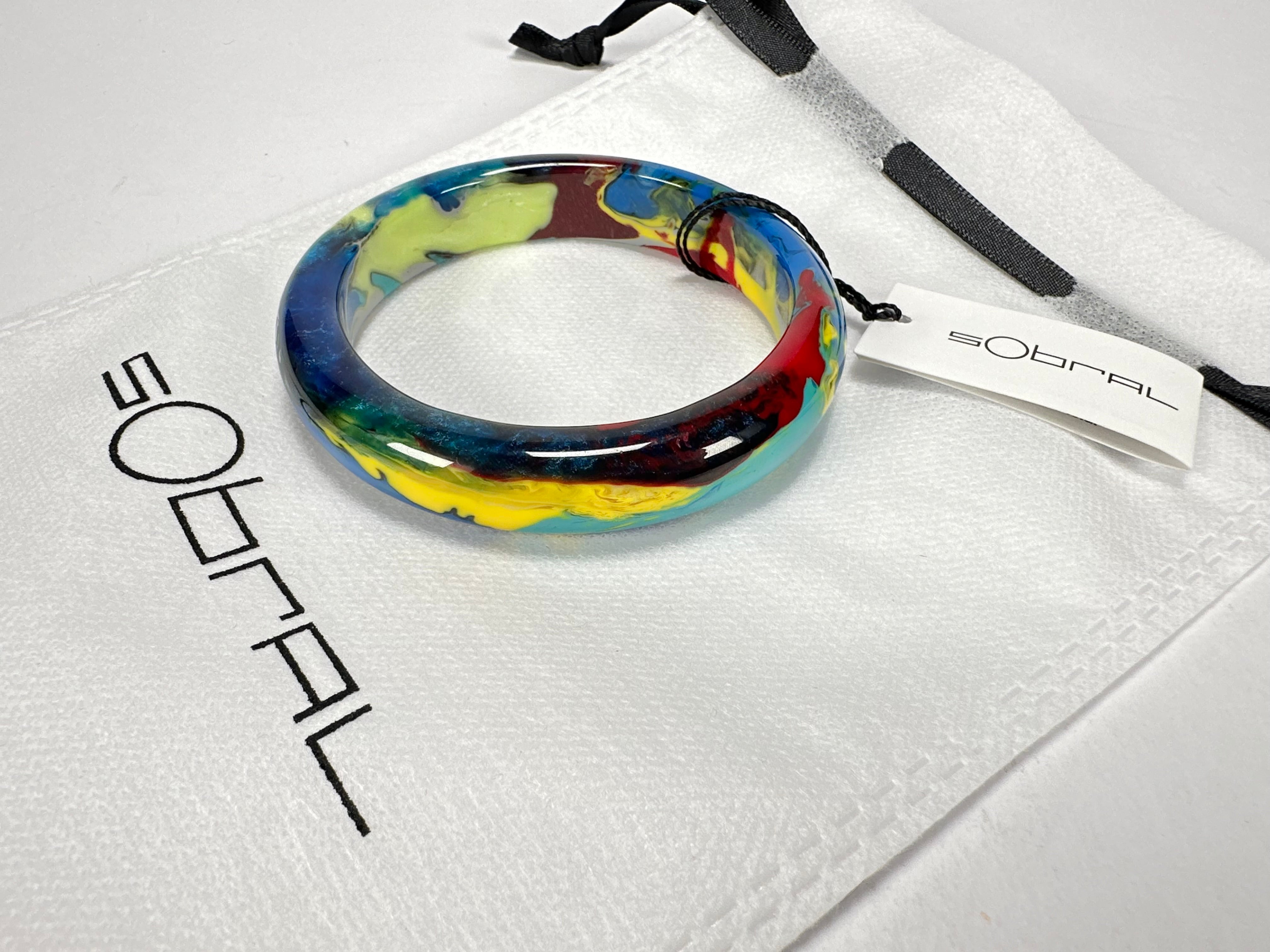 Sobral - Multi-Colour "PB14 Pollock" Resin Solid Bangle ( 001151 )