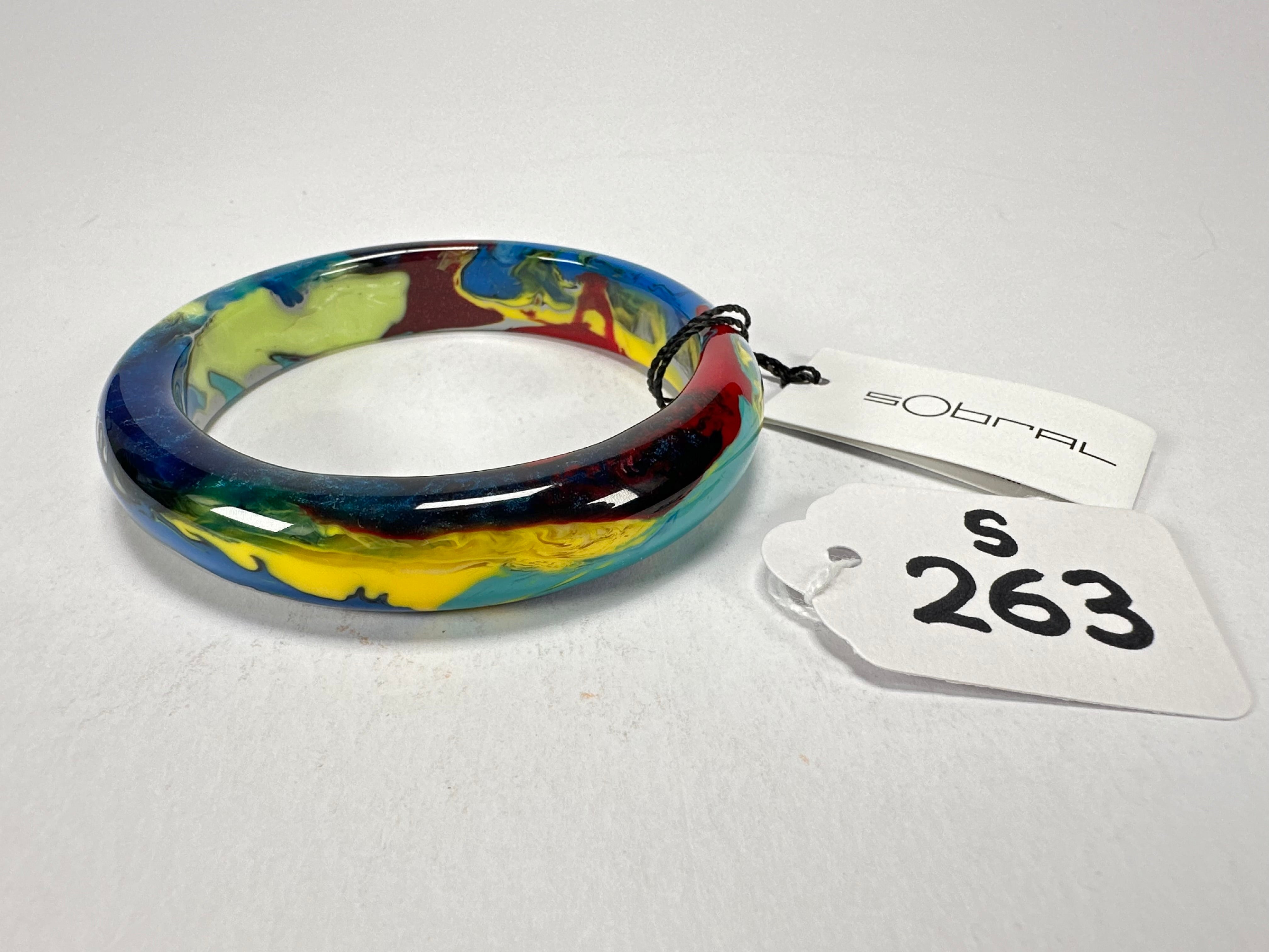 Sobral - Multi-Colour "PB14 Pollock" Resin Solid Bangle ( 001151 )
