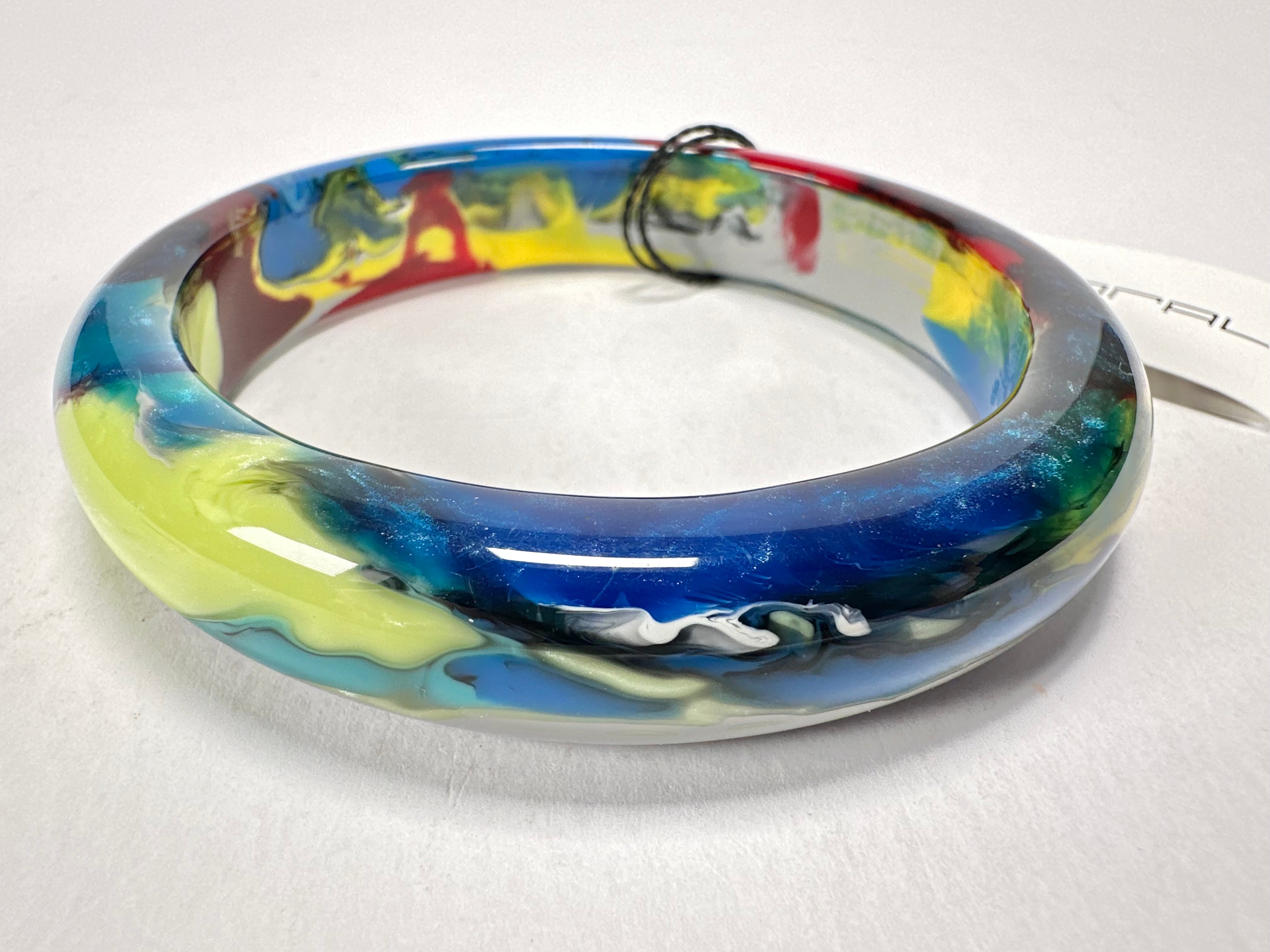 Sobral - Multi-Colour "PB14 Pollock" Resin Solid Bangle ( 001151 )