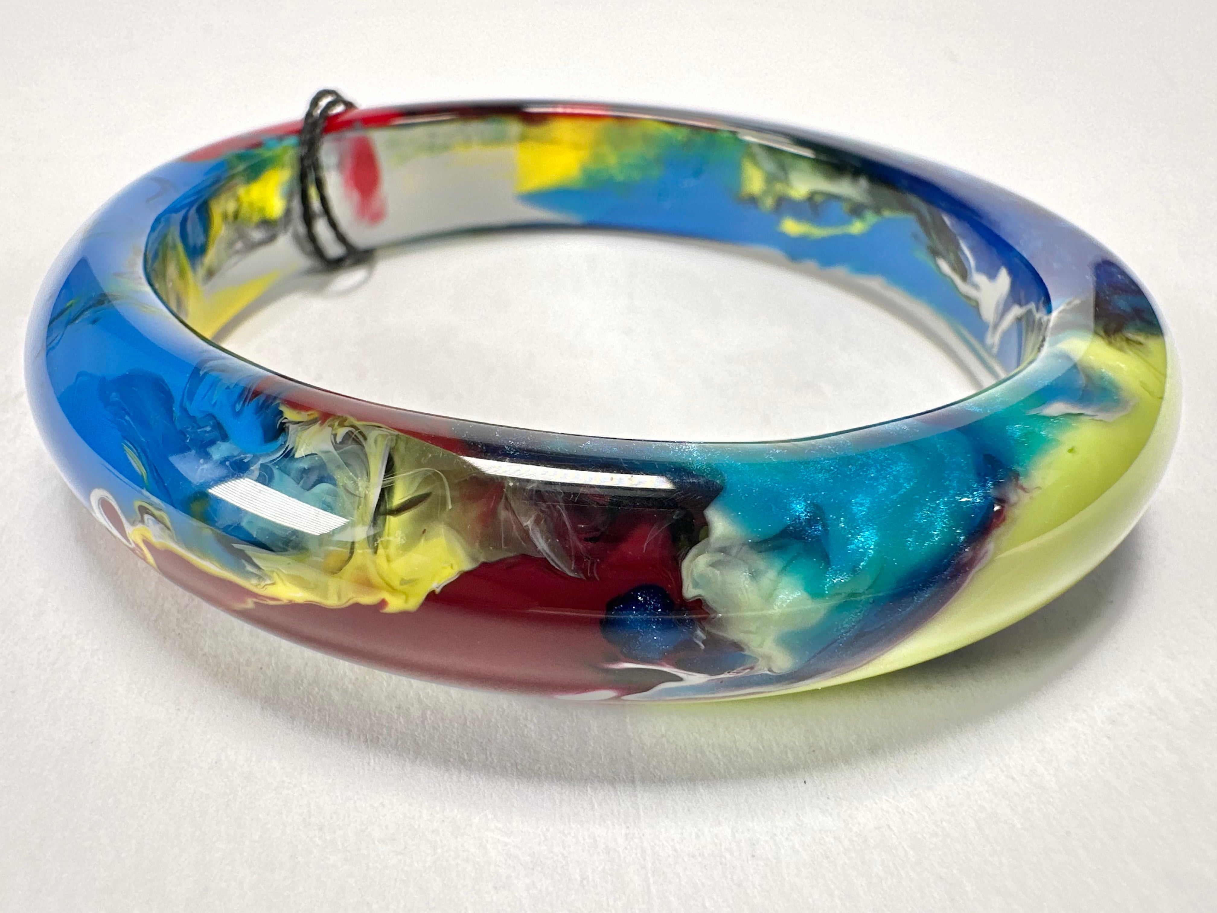 Sobral - Multi-Colour "PB14 Pollock" Resin Solid Bangle ( 001151 )
