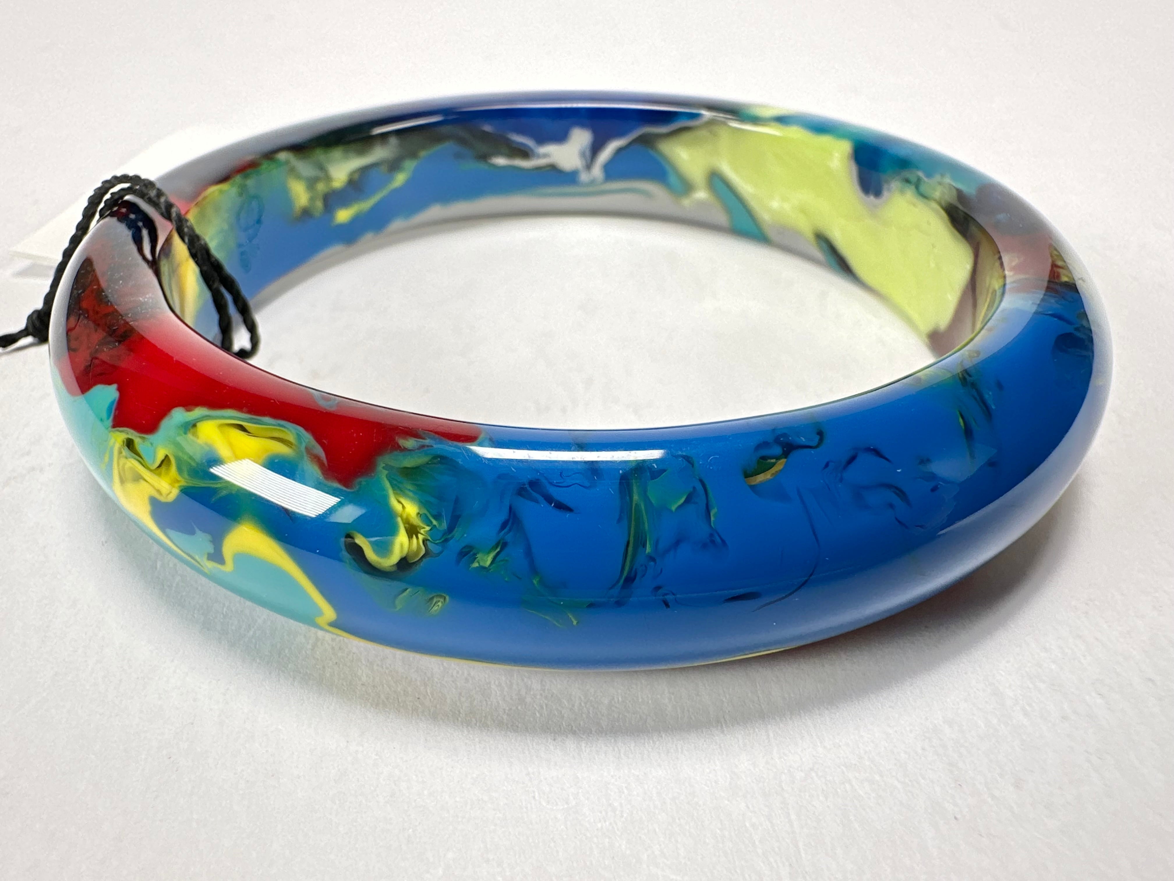 Sobral - Multi-Colour "PB14 Pollock" Resin Solid Bangle ( 001151 )
