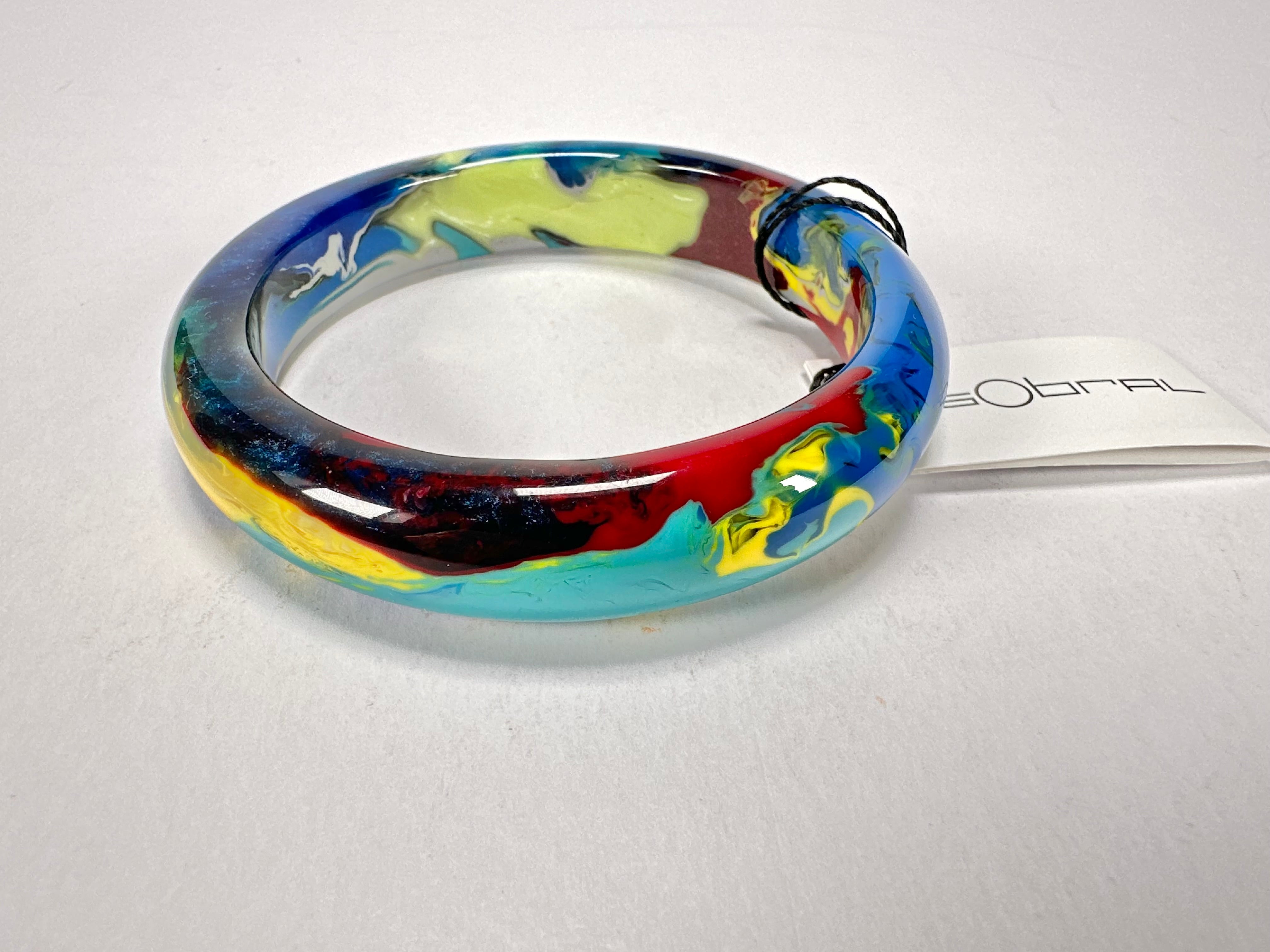 Sobral - Multi-Colour "PB14 Pollock" Resin Solid Bangle ( 001151 )