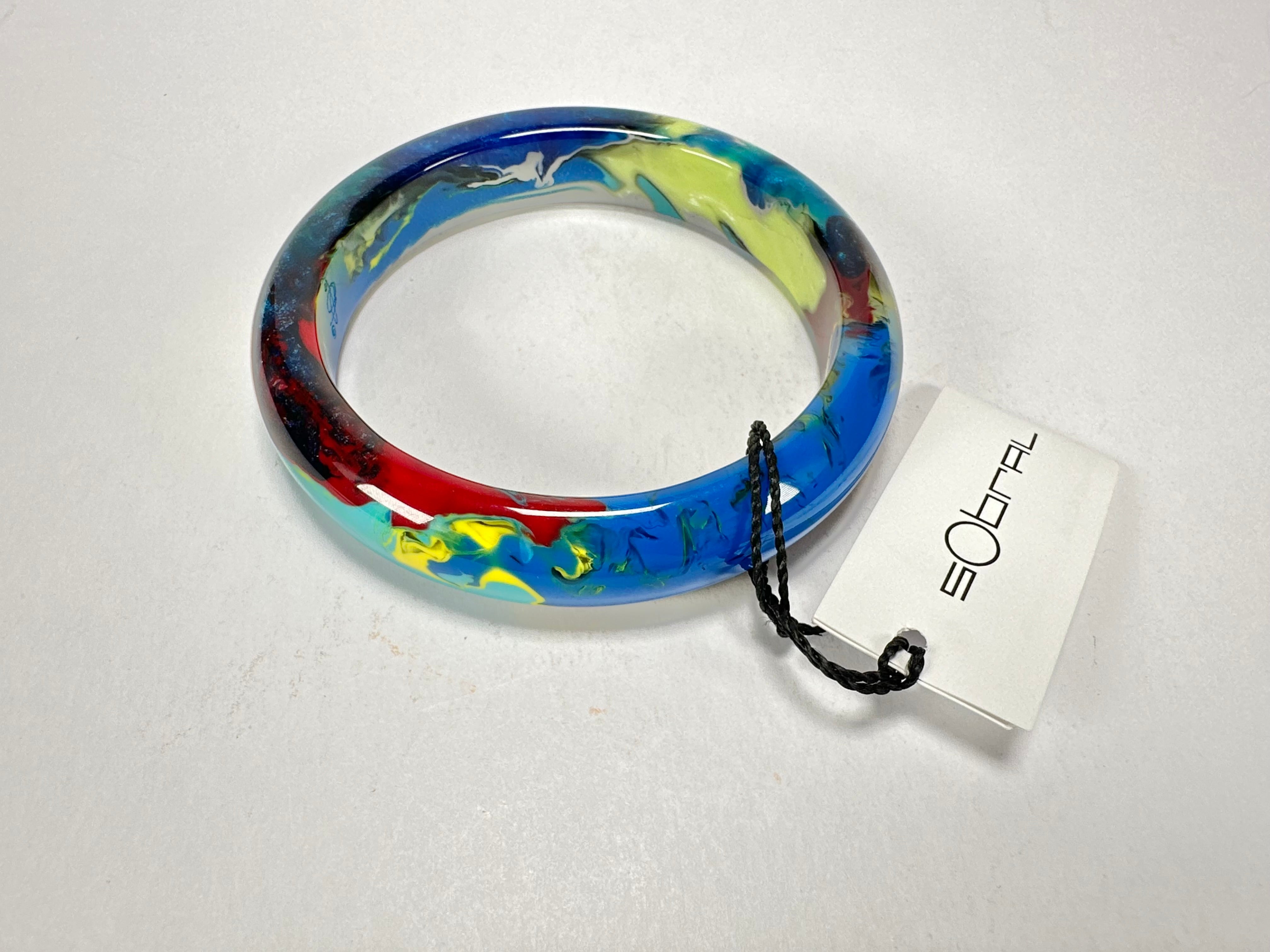 Sobral - Multi-Colour "PB14 Pollock" Resin Solid Bangle ( 001151 )