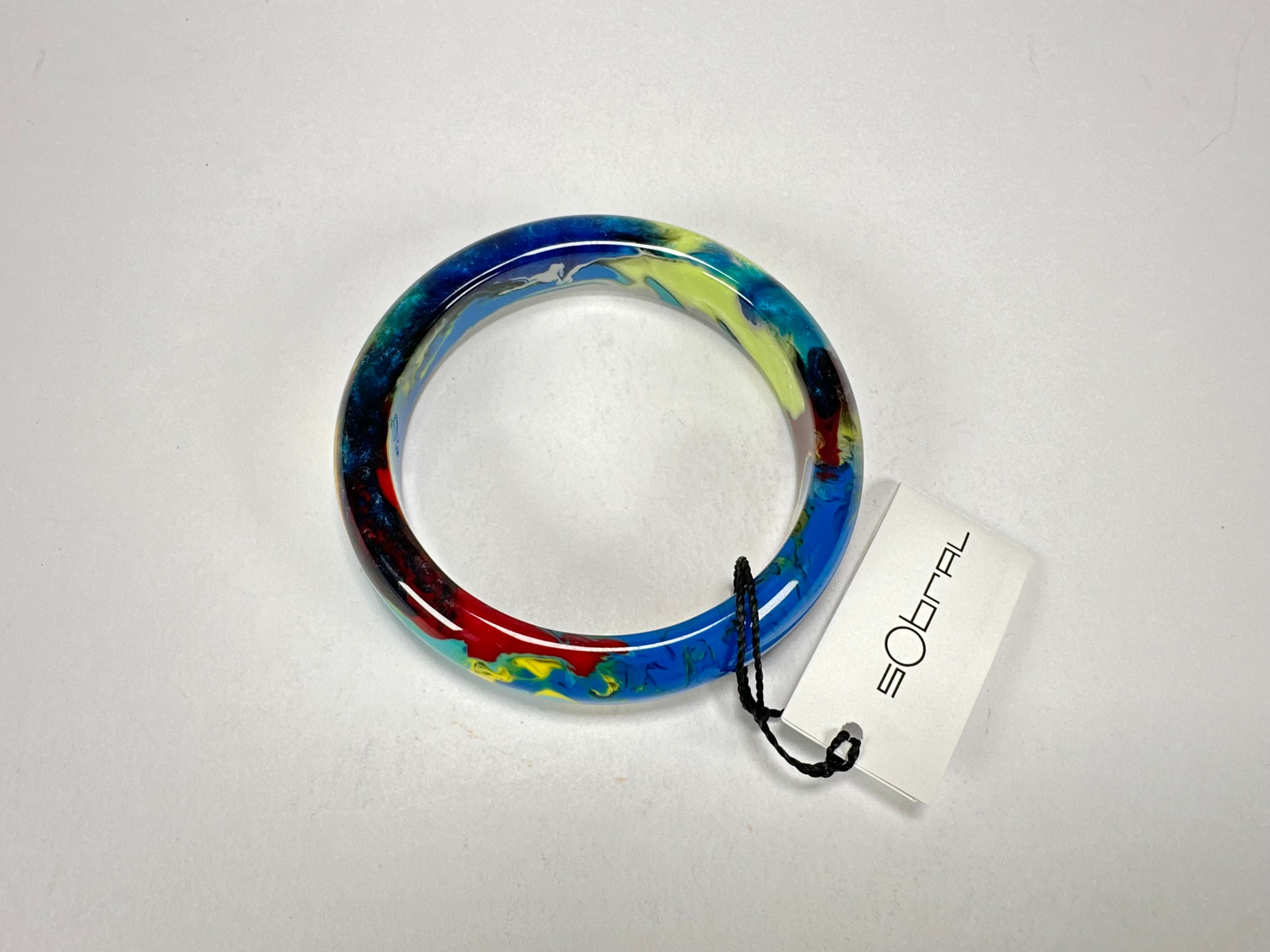 Sobral - Multi-Colour "PB14 Pollock" Resin Solid Bangle ( 001151 )