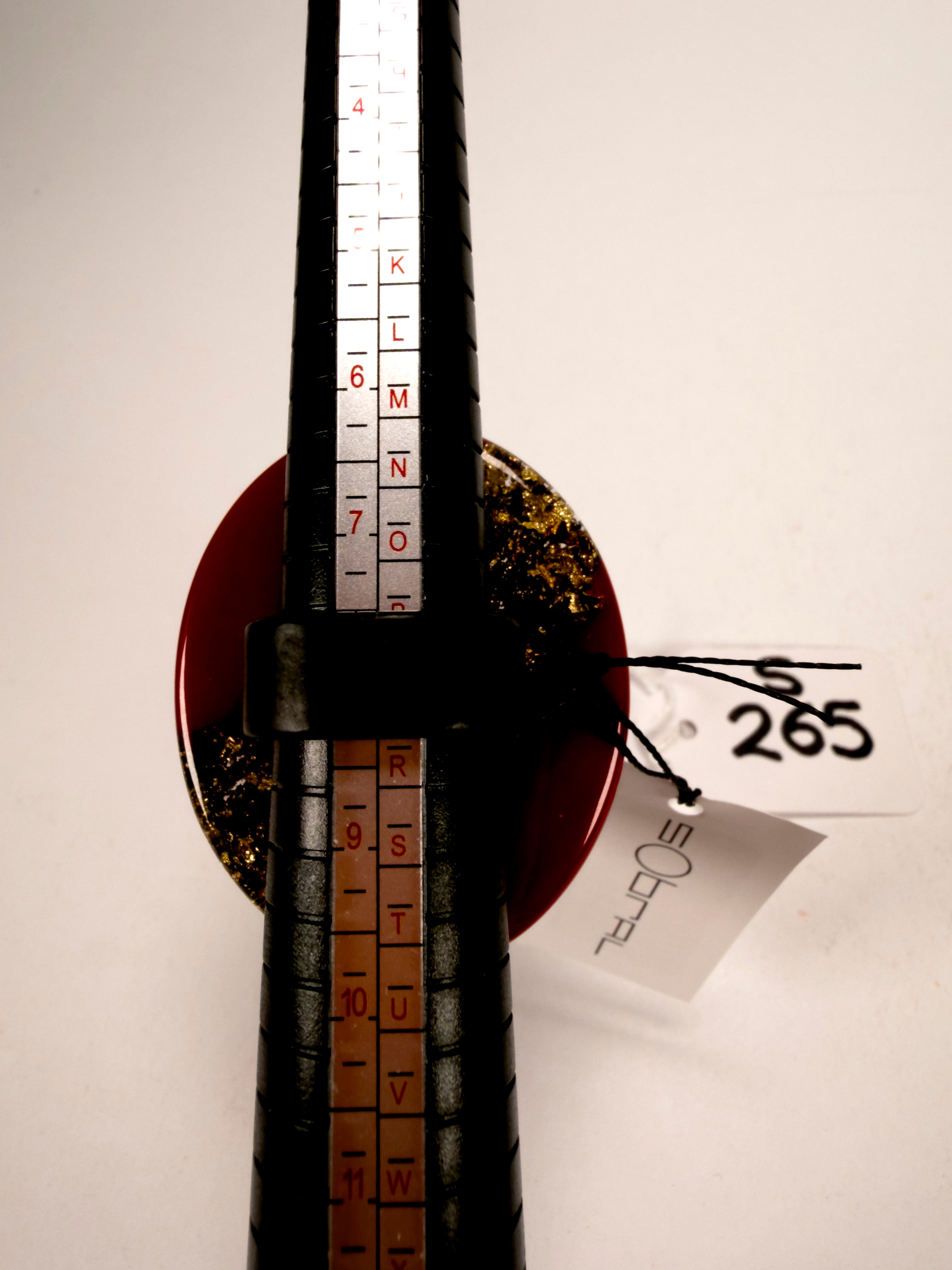 Sobral - Metalique "Munique" Orlando Red Resin Ring ( 005145 ) - Size UK Q / US 8