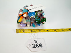 Sobral - Multi-Colour "Leaf" Pollock Elasticated Resin Bracelet ( 005520 )