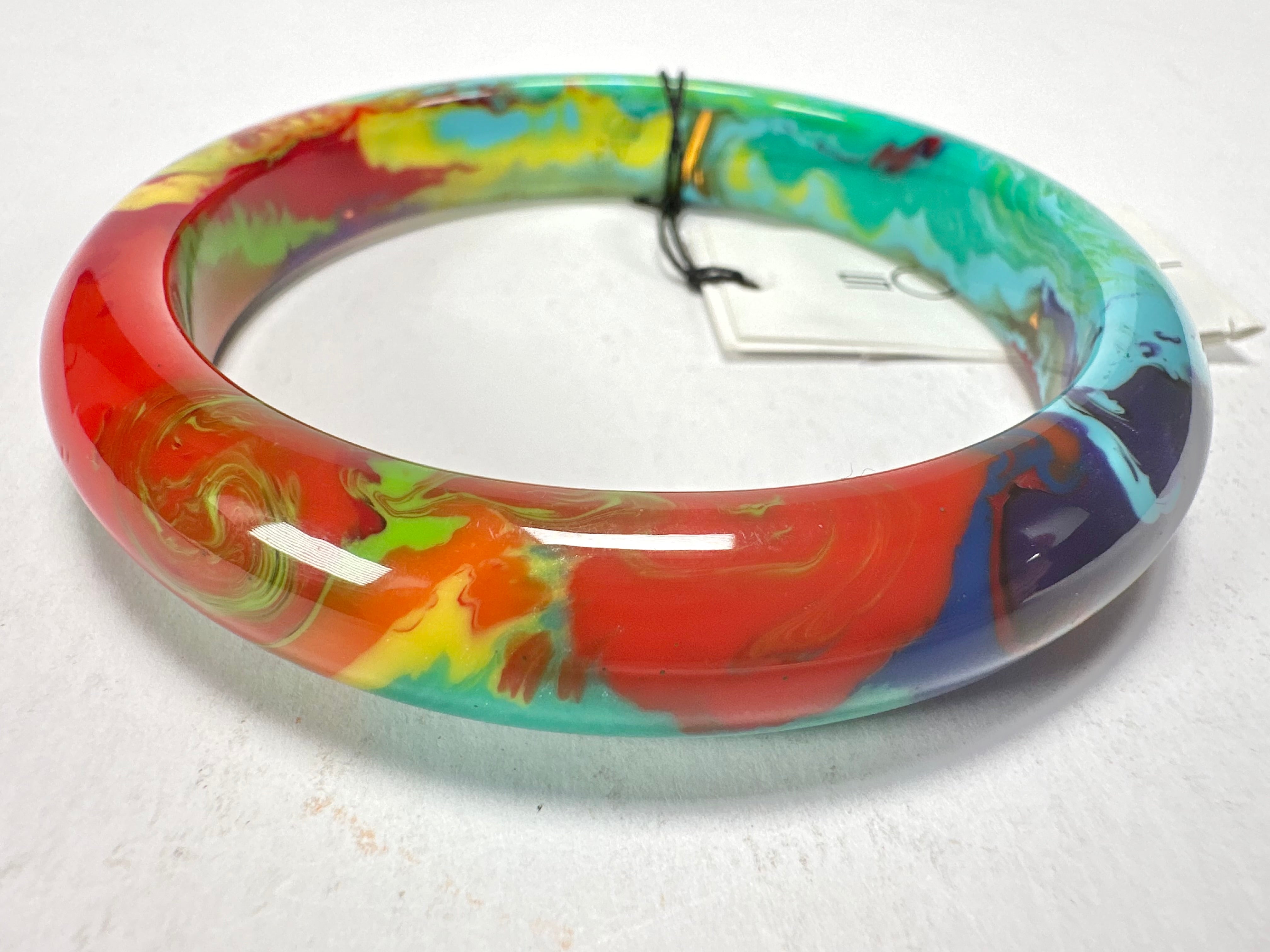 Sobral - Multi-Colour "PB14 Pollock" Resin Solid Bangle ( 001151 )