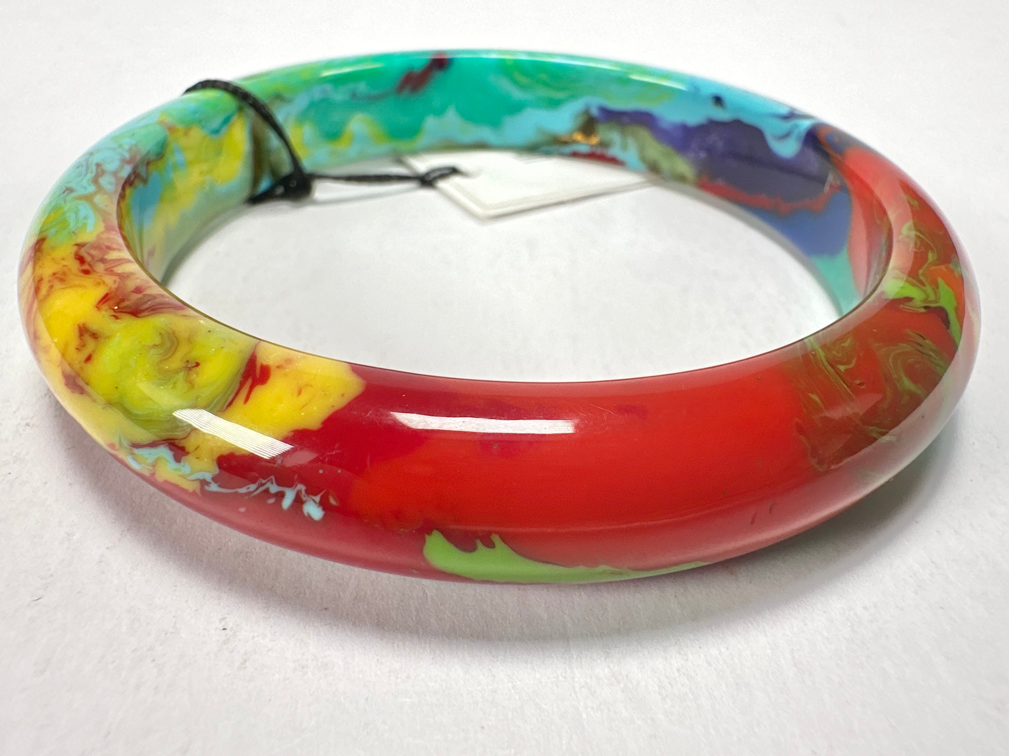 Sobral - Multi-Colour "PB14 Pollock" Resin Solid Bangle ( 001151 )