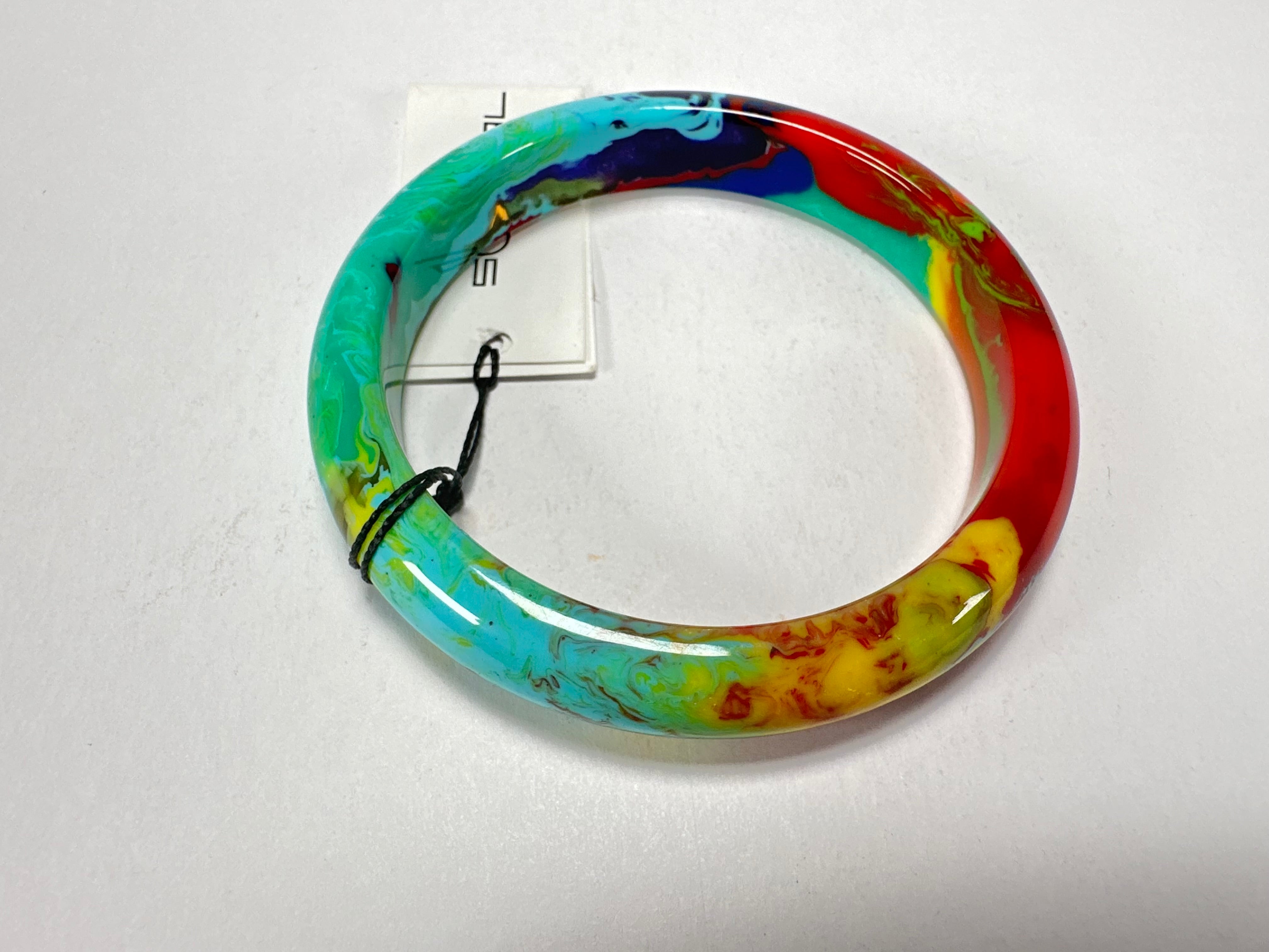 Sobral - Multi-Colour "PB14 Pollock" Resin Solid Bangle ( 001151 )