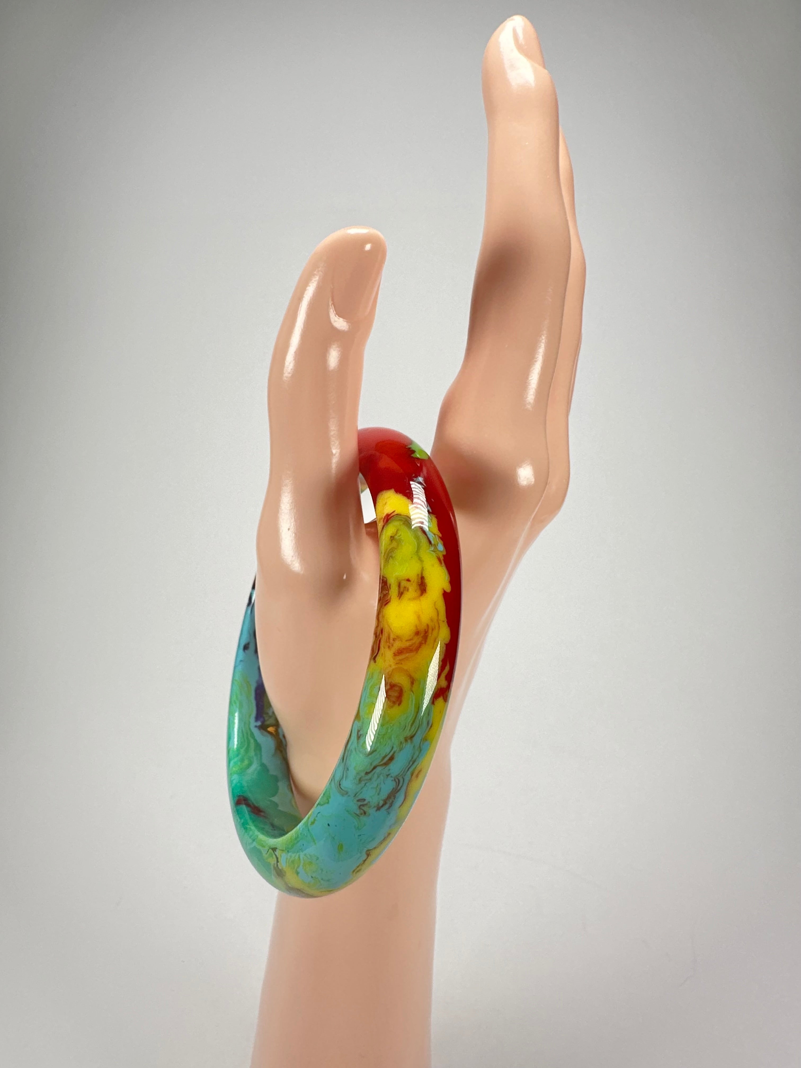 Sobral - Multi-Colour "PB14 Pollock" Resin Solid Bangle ( 001151 )