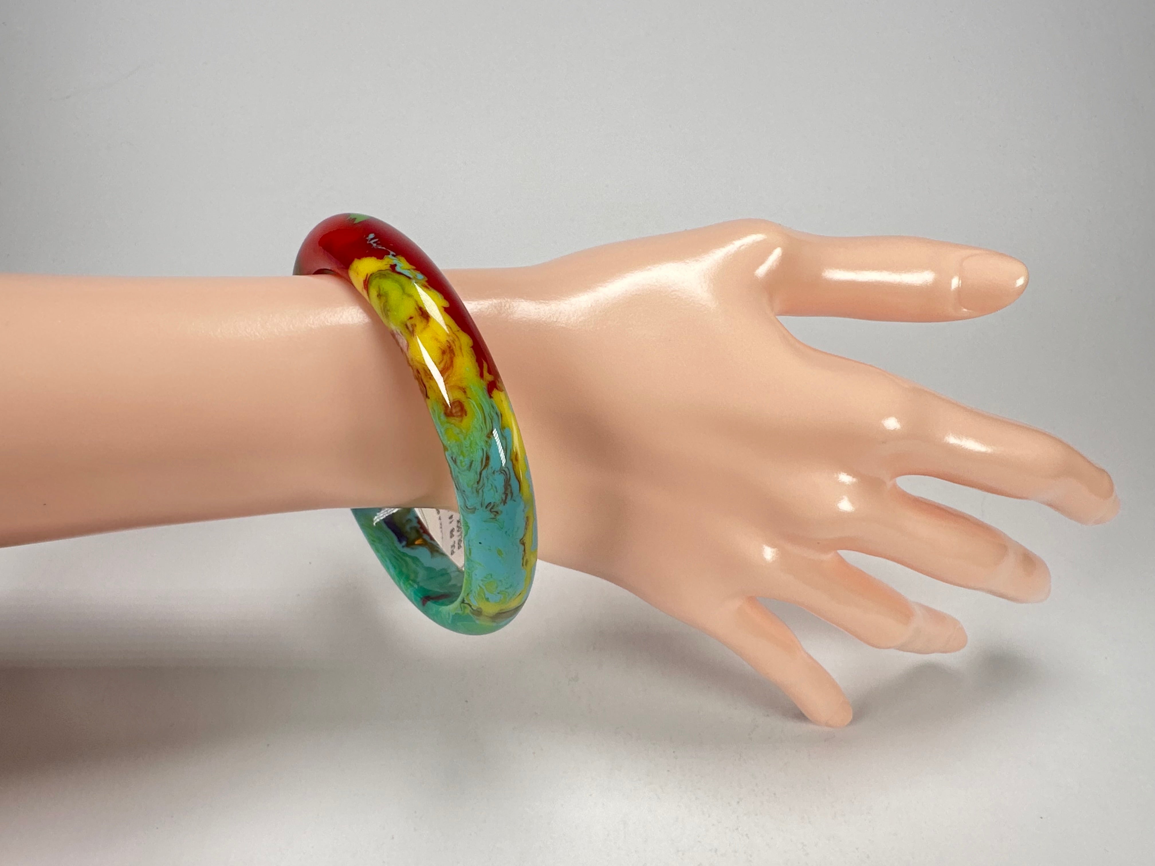 Sobral - Multi-Colour "PB14 Pollock" Resin Solid Bangle ( 001151 )
