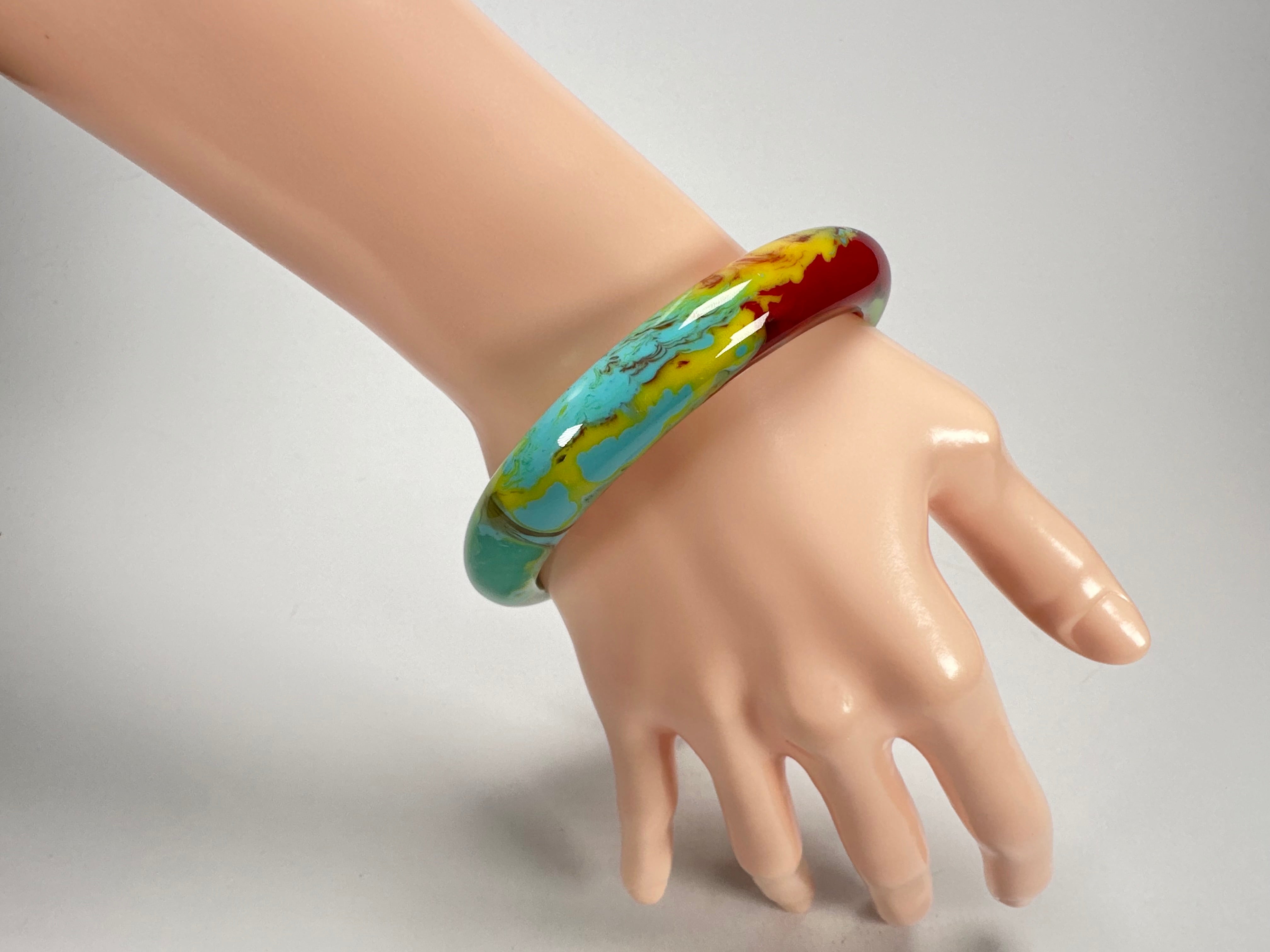 Sobral - Multi-Colour "PB14 Pollock" Resin Solid Bangle ( 001151 )