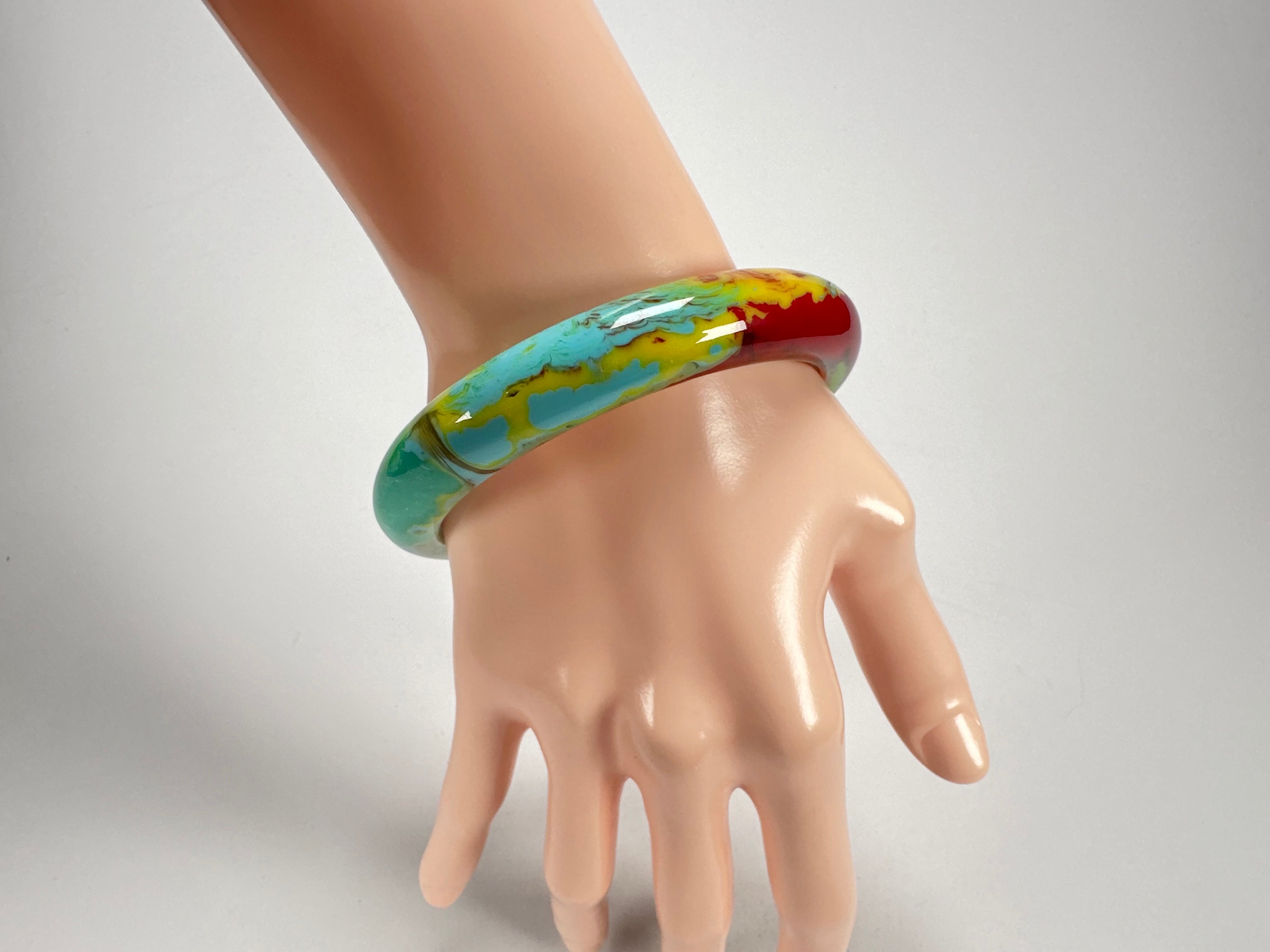 Sobral - Multi-Colour "PB14 Pollock" Resin Solid Bangle ( 001151 )