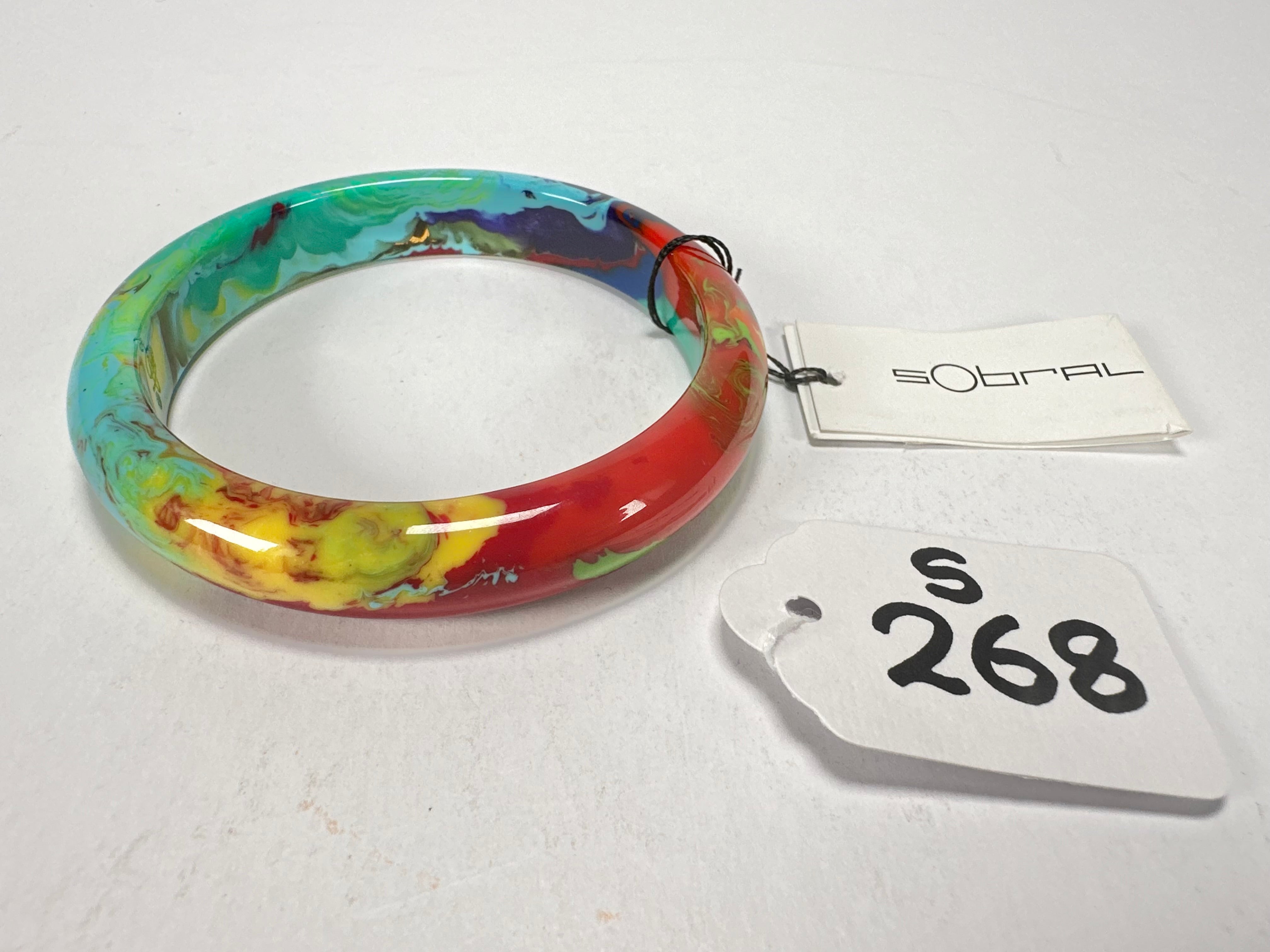 Sobral - Multi-Colour "PB14 Pollock" Resin Solid Bangle ( 001151 )