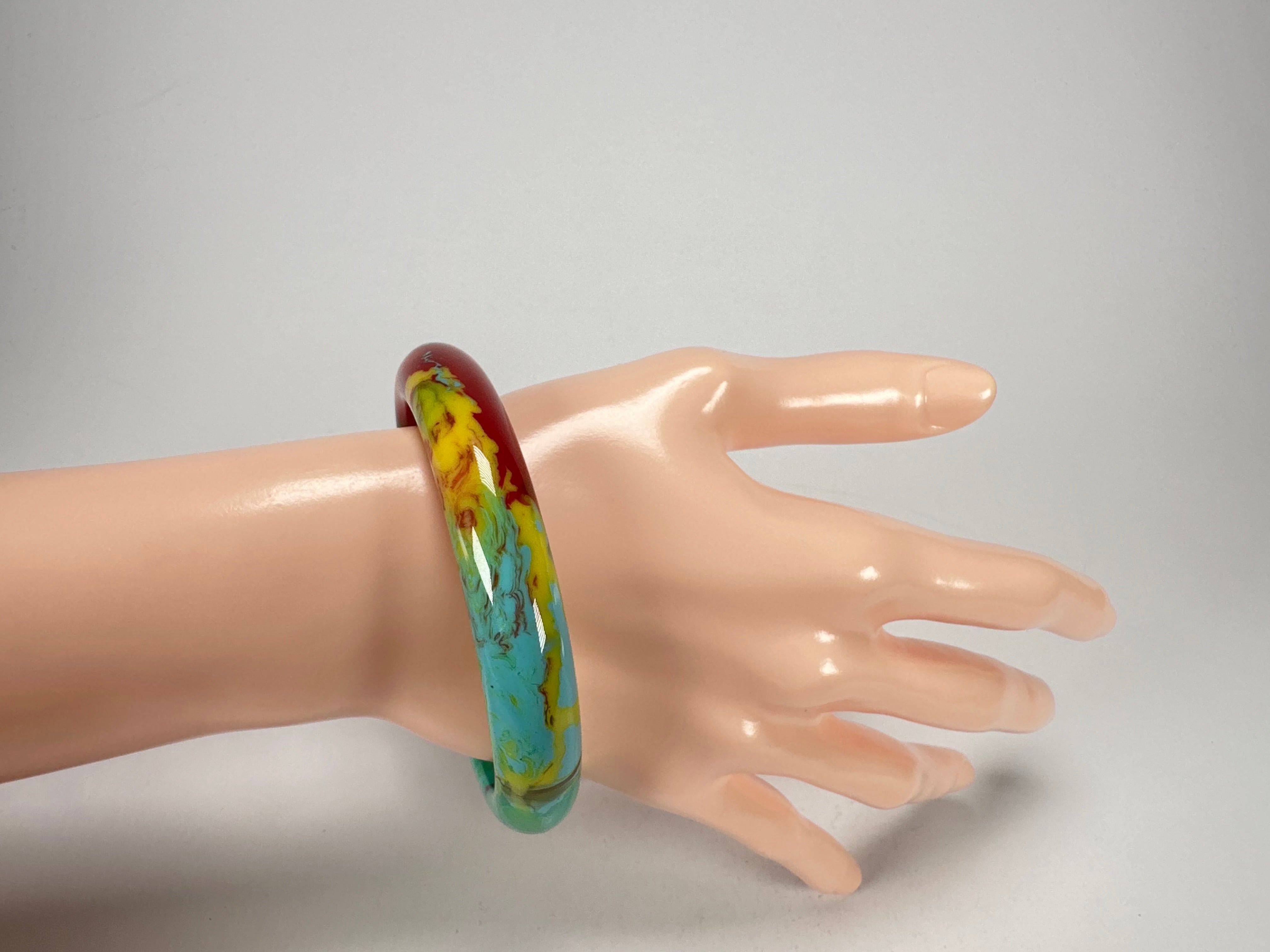 Sobral - Multi-Colour "PB14 Pollock" Resin Solid Bangle ( 001151 )