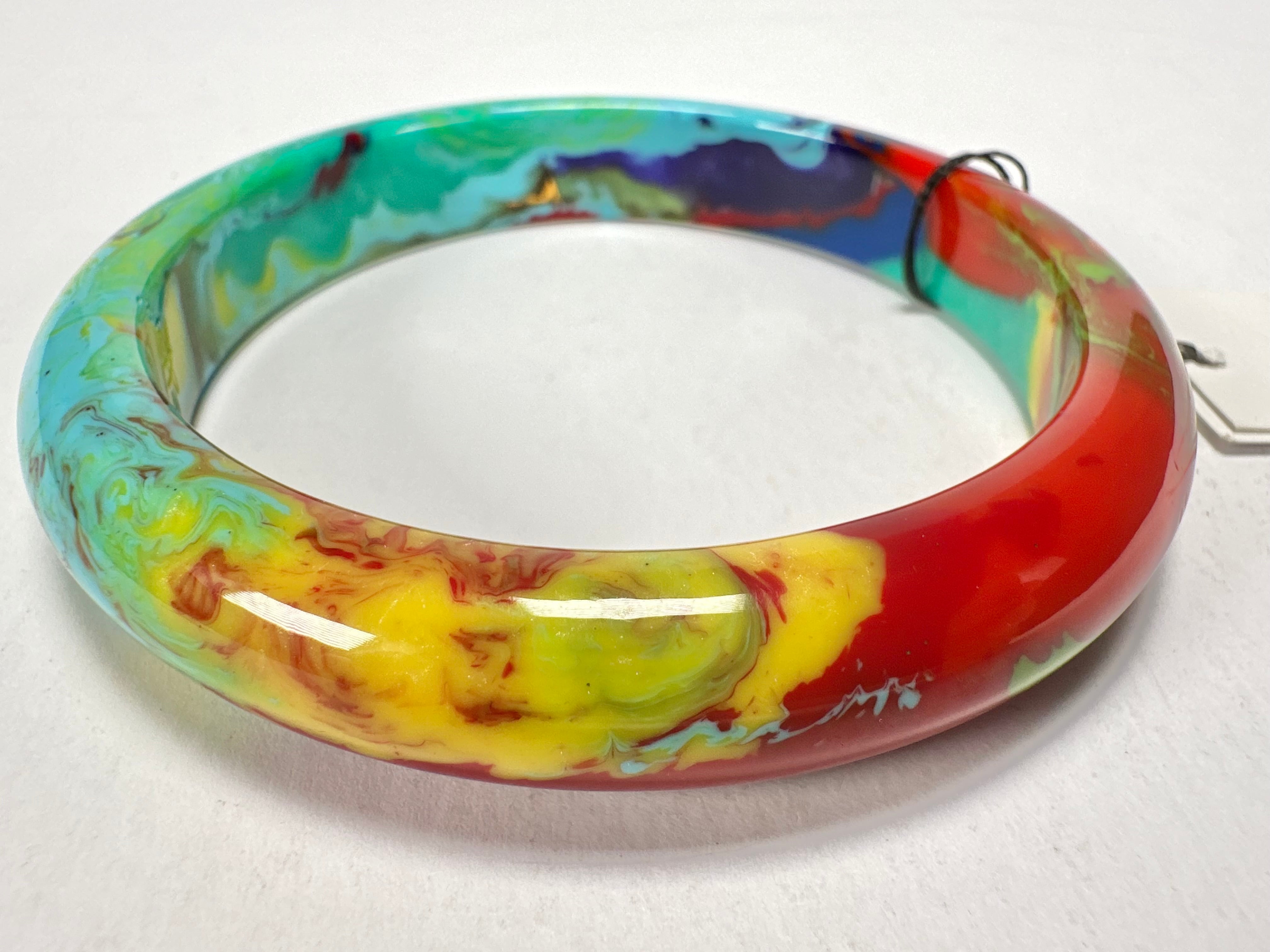 Sobral - Multi-Colour "PB14 Pollock" Resin Solid Bangle ( 001151 )