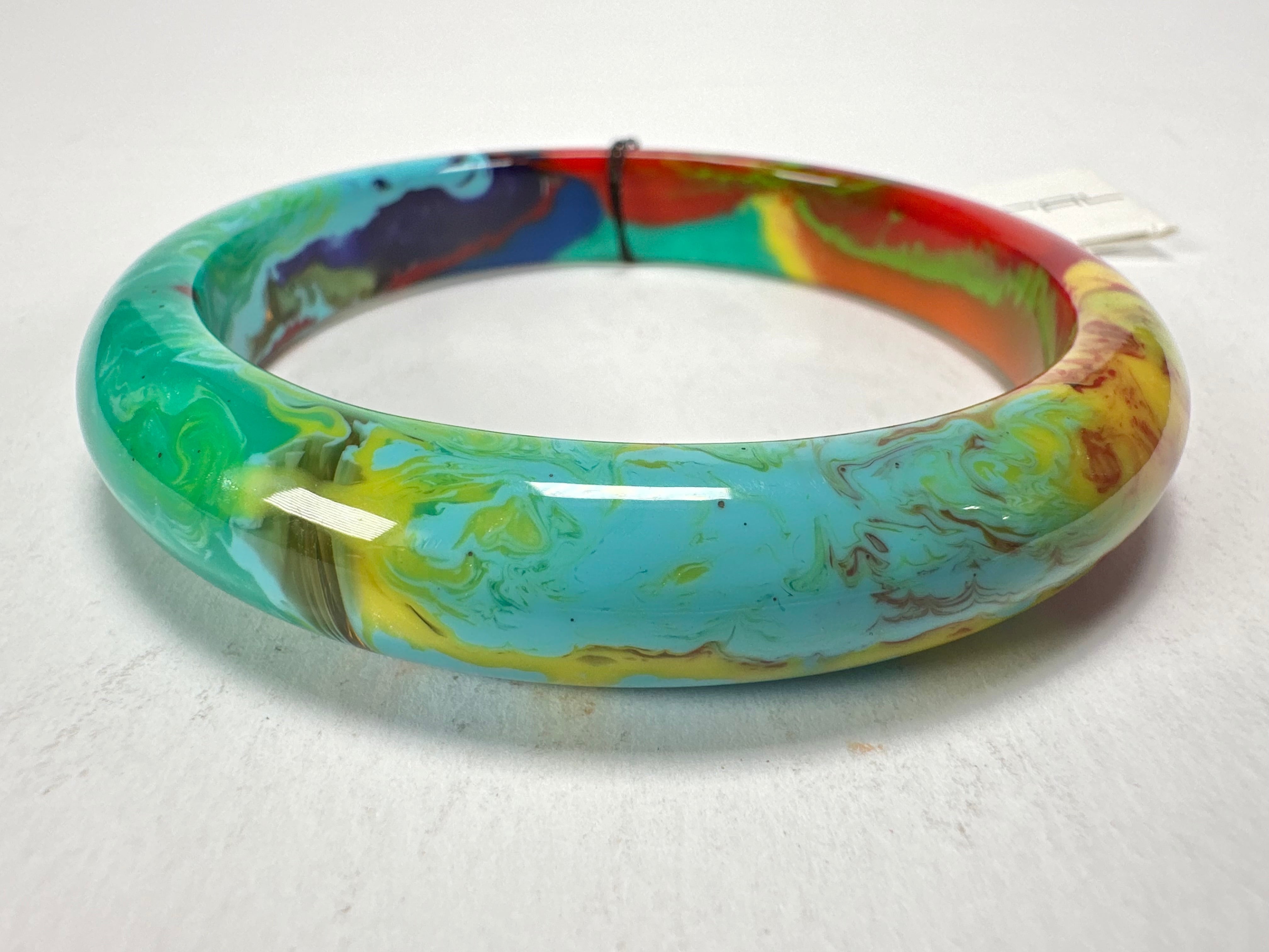 Sobral - Multi-Colour "PB14 Pollock" Resin Solid Bangle ( 001151 )