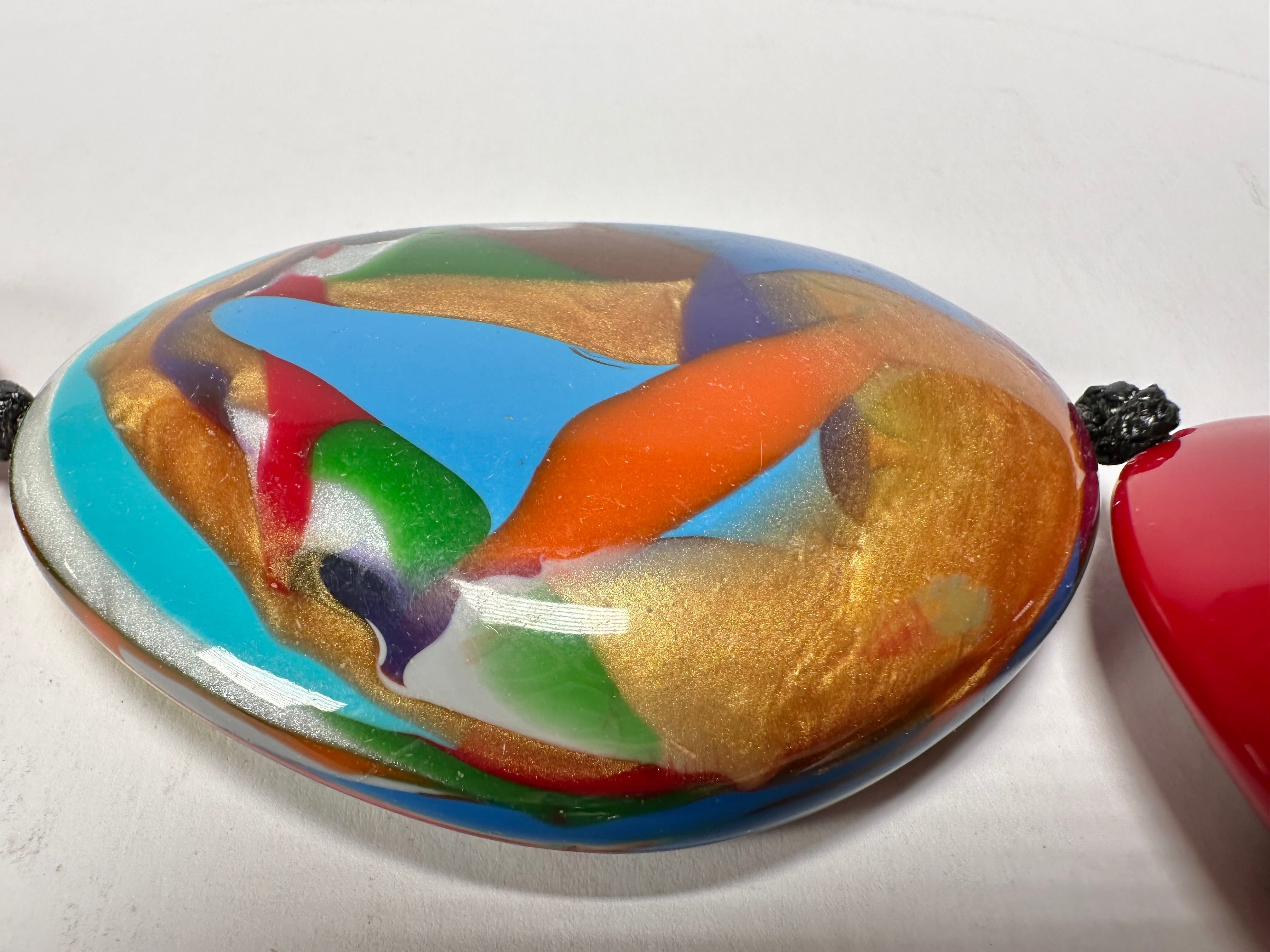 Sobral - Multi-Colour "Encantador" Red Resin Necklace ( 004109 )