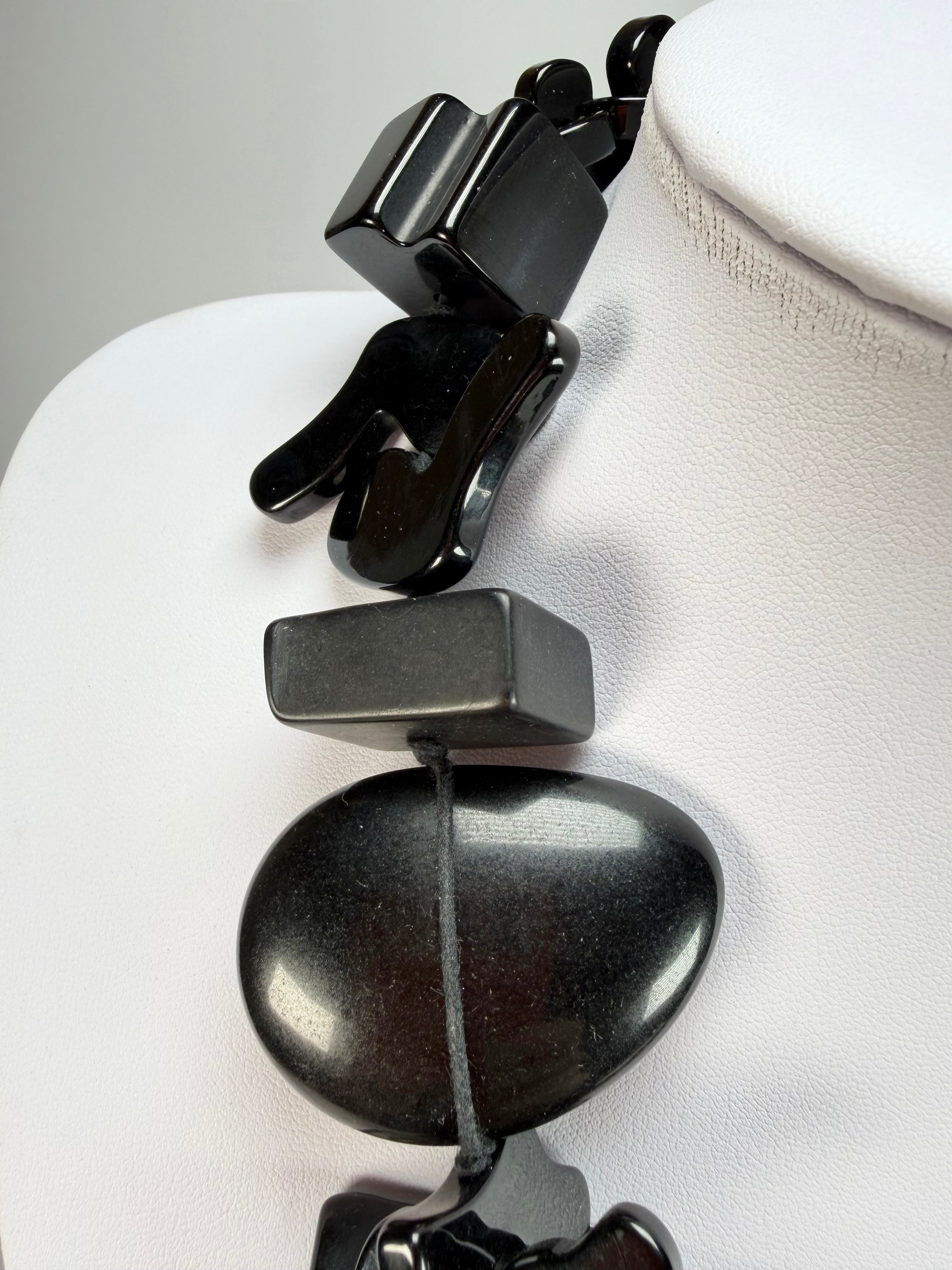 Sobral - Indiana "Noir" Black Mix 70cm Resin Necklace ( 000033 )