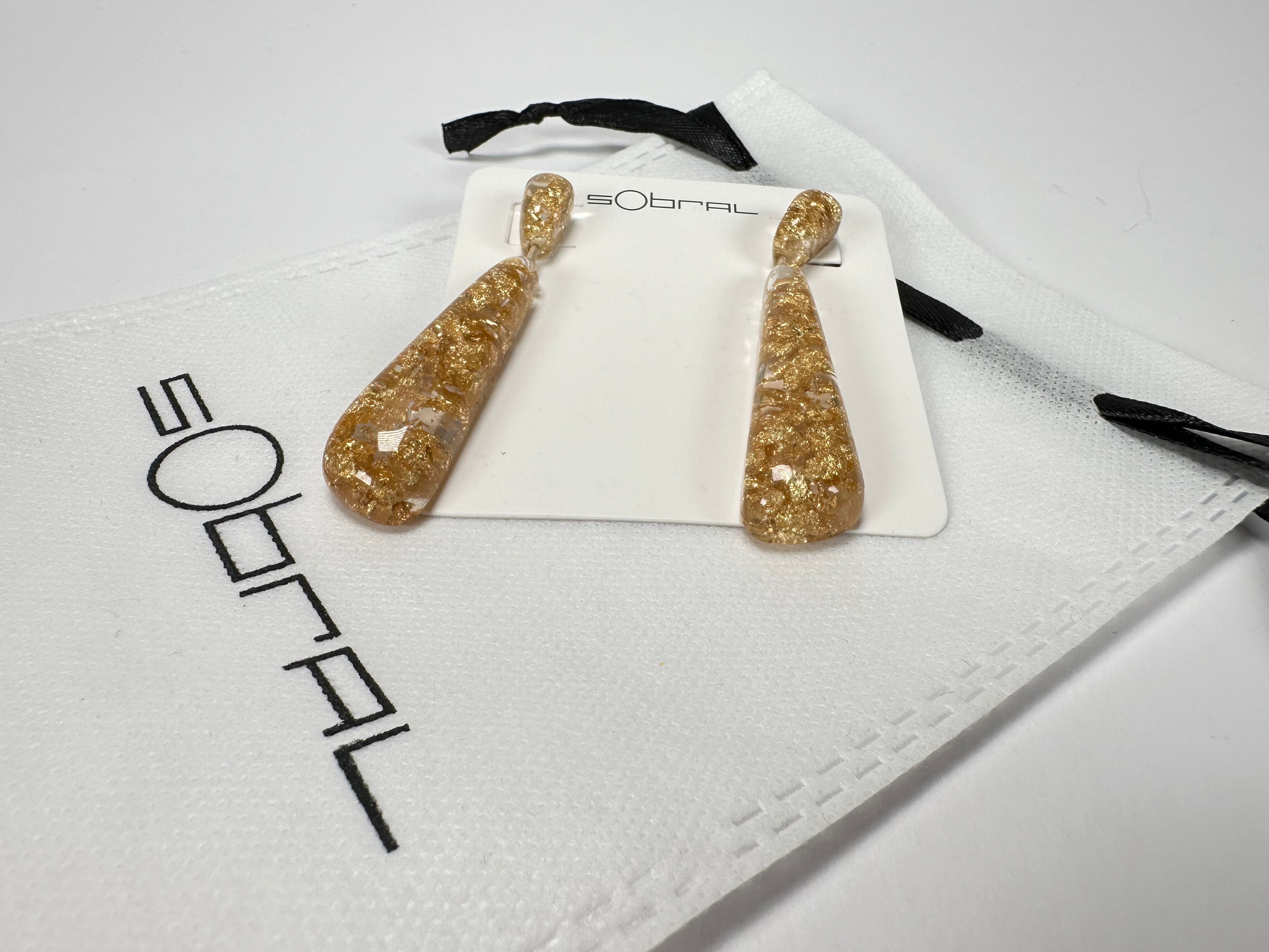 Sobral - Metalique "Gleine" Resin Earrings ( 004502 )
