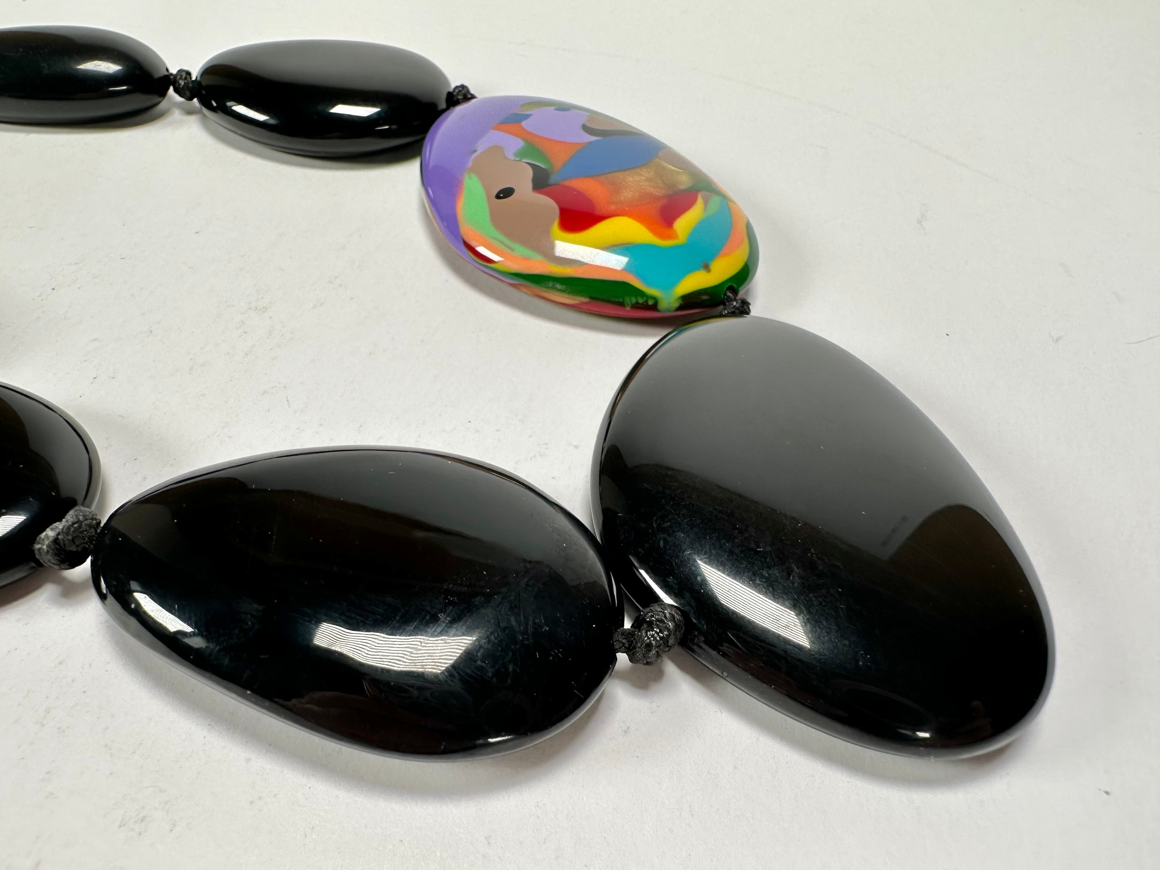 Sobral - Multi-Colour "Encantador" Black Resin Necklace ( 004109 )