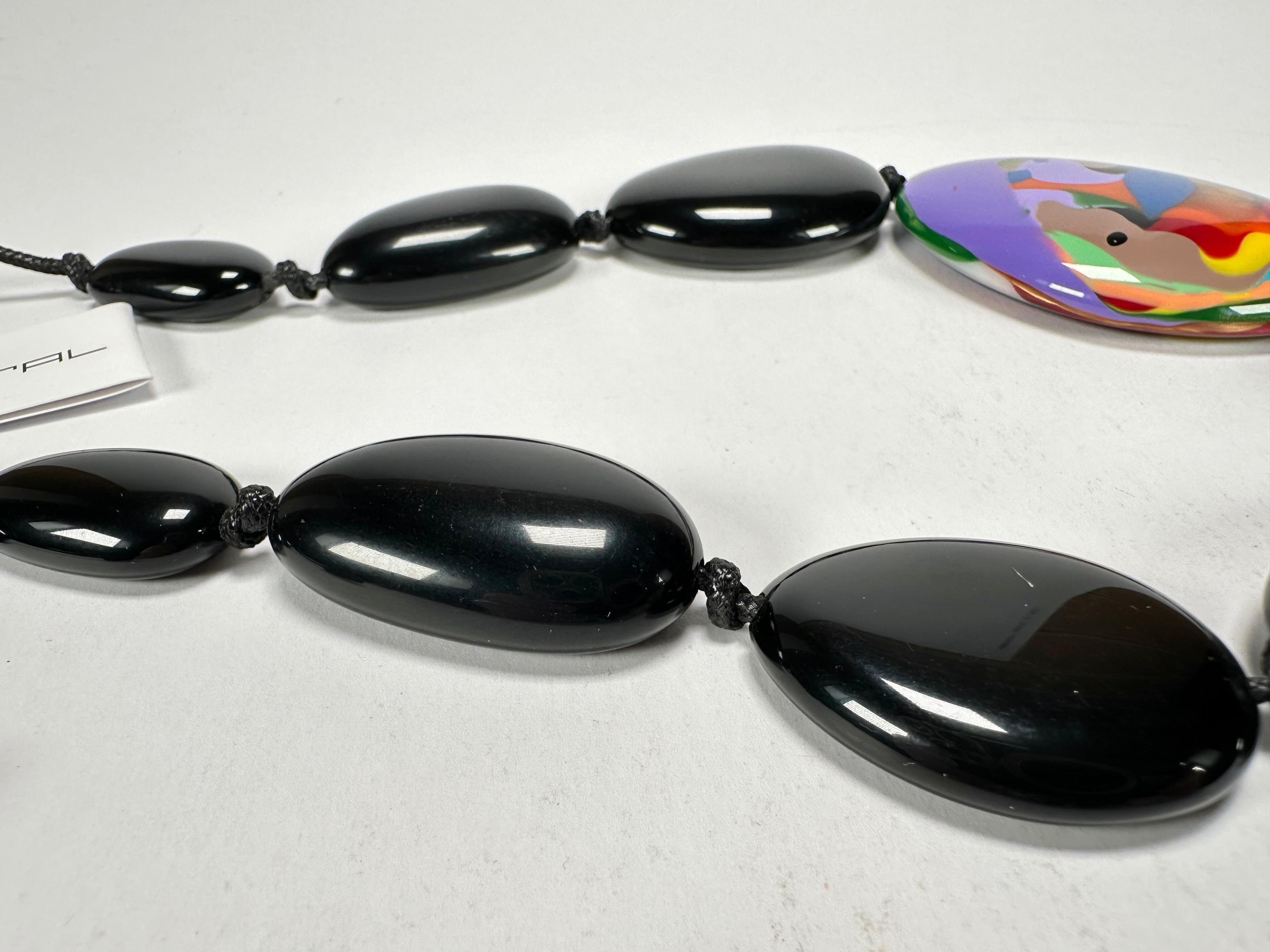 Sobral - Multi-Colour "Encantador" Black Resin Necklace ( 004109 )