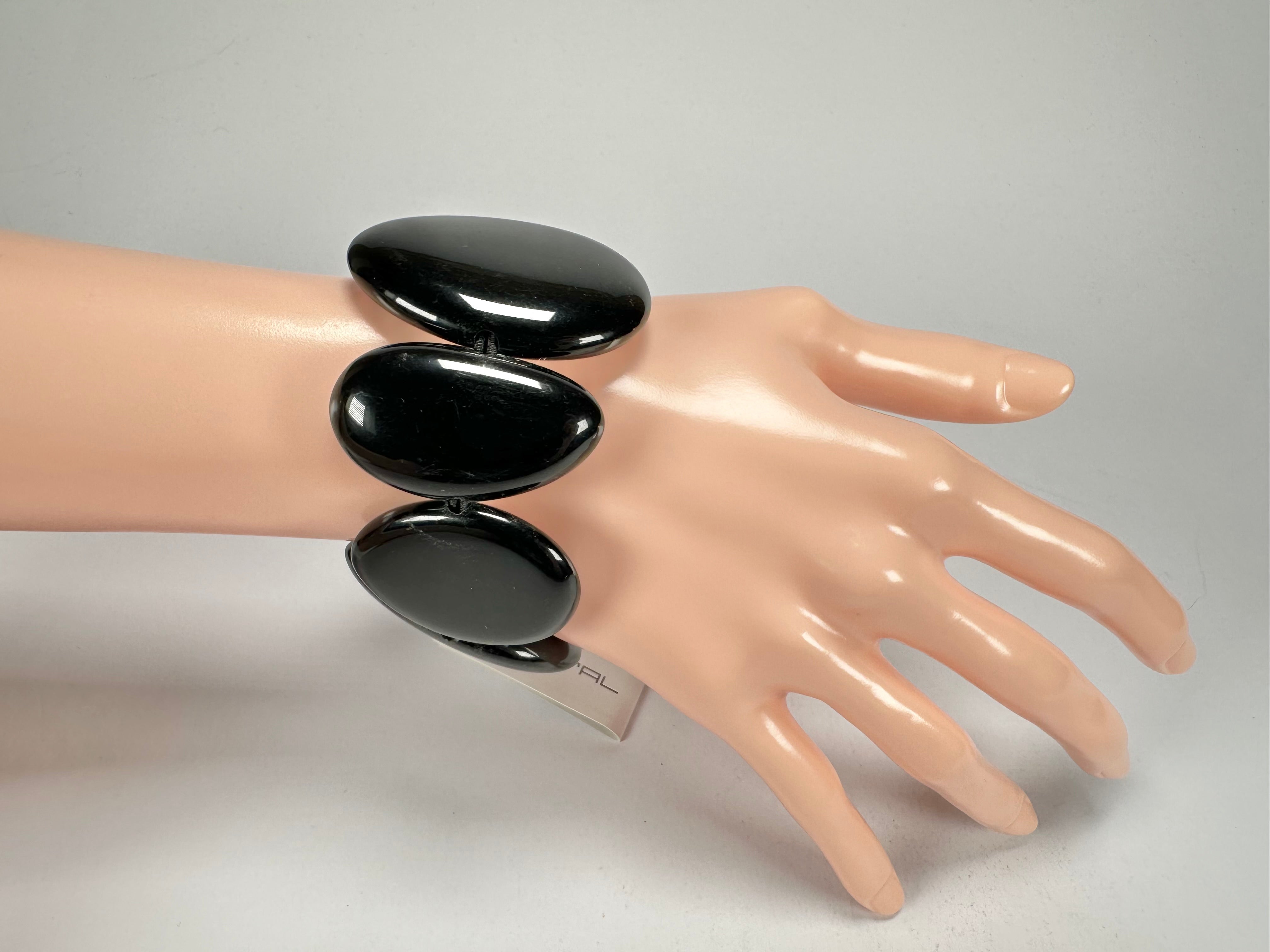 Sobral - Multi-Colour "Inspiração" K Black Elasticated Resin Bracelet ( 003595 )
