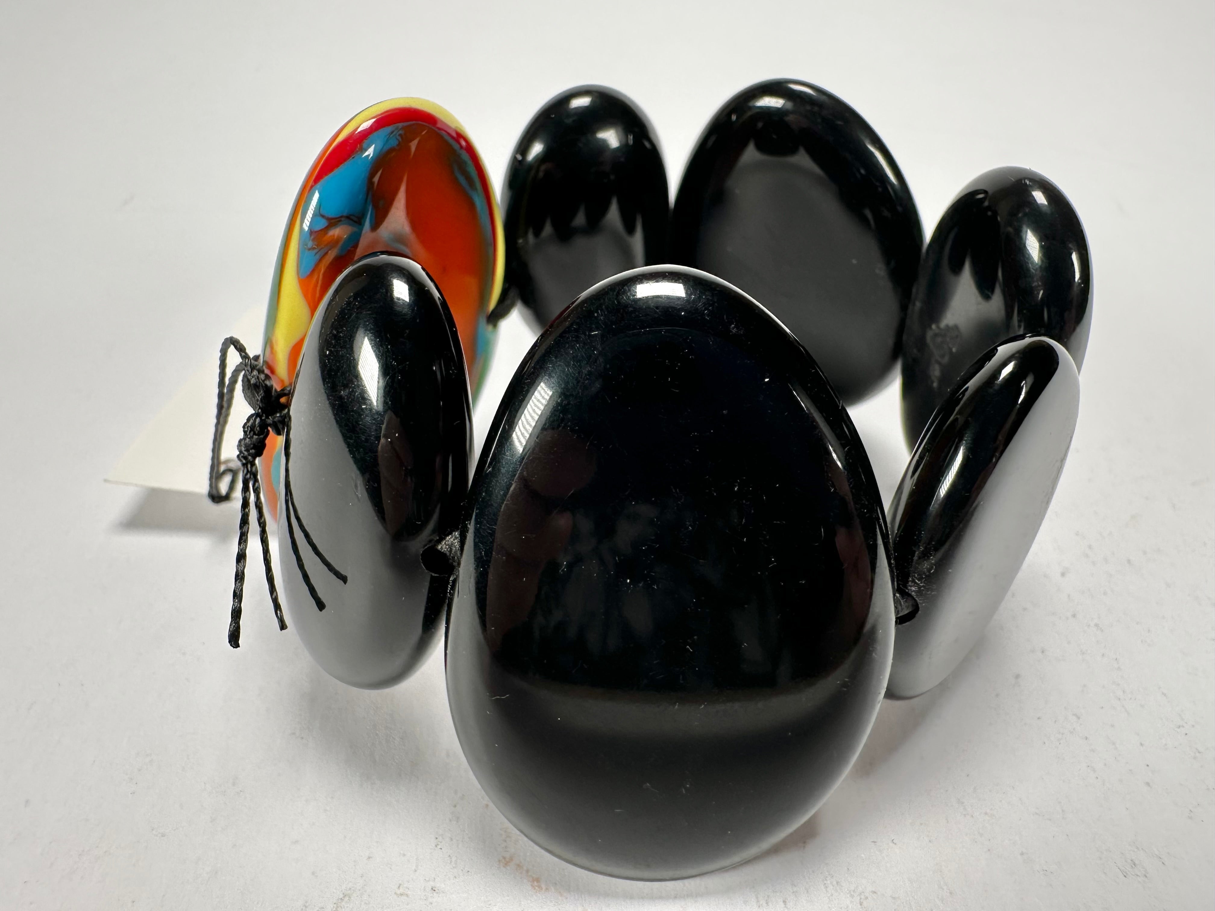 Sobral - Multi-Colour "Inspiração" K Black Elasticated Resin Bracelet ( 003595 )