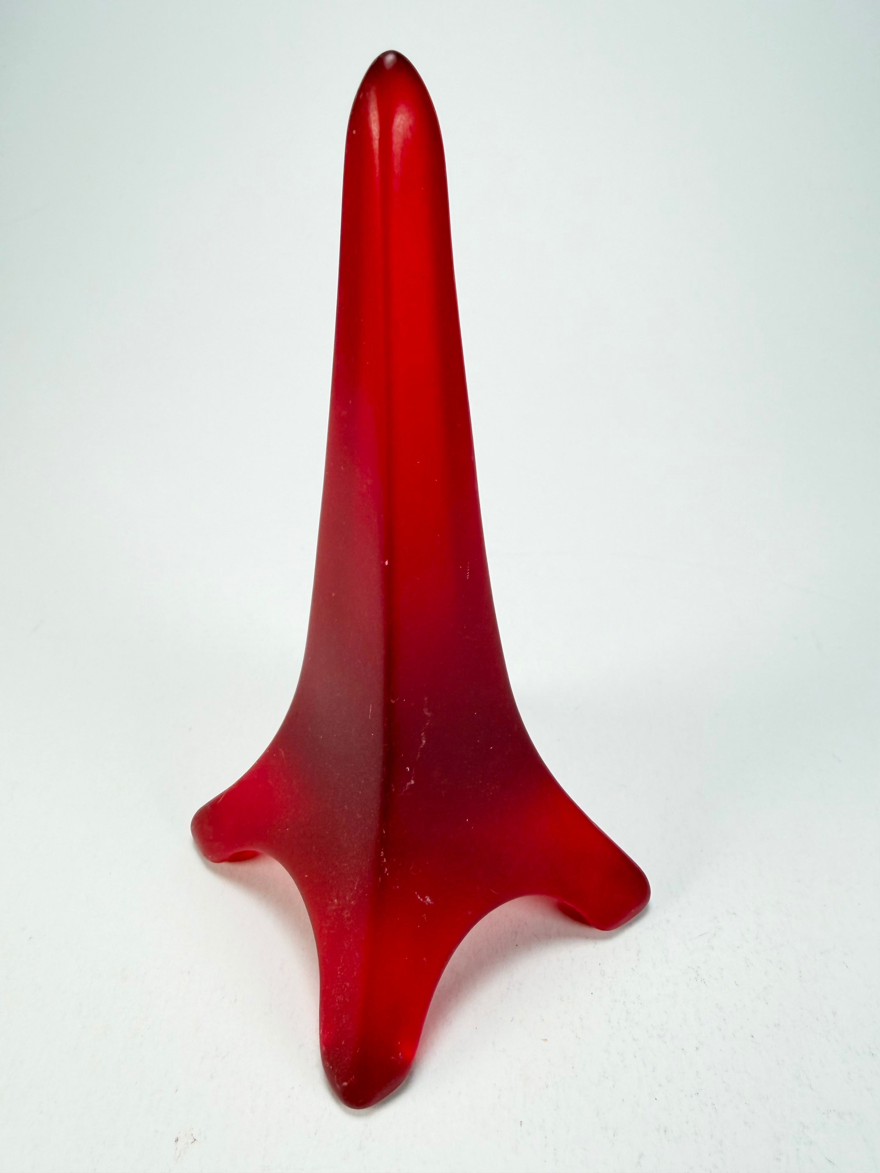Sobral - Landmark "Eiffel Tower" Red Frost Medium 14cm Statue Ornament ( 000744 )