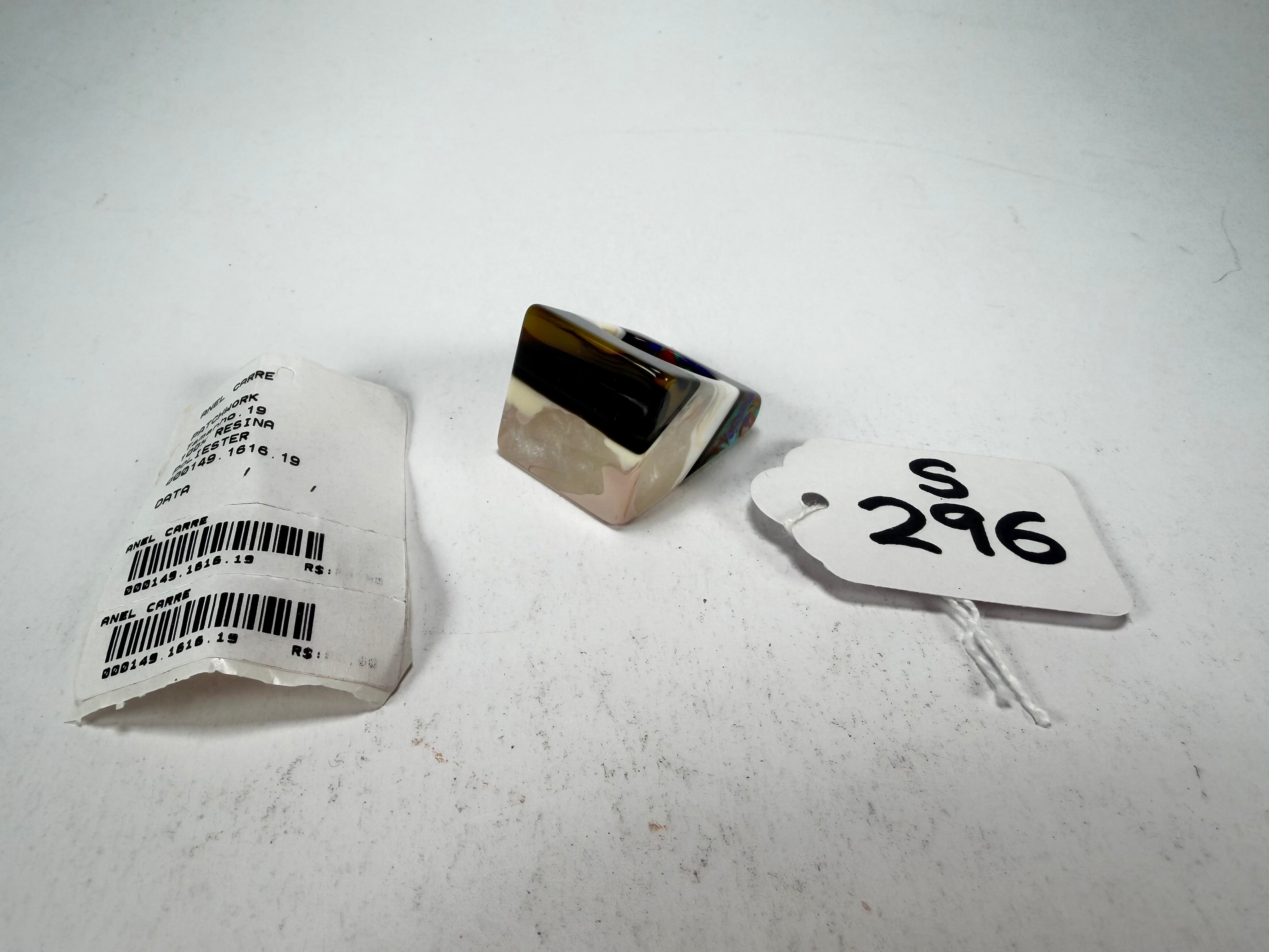 Sobral - Patchwork "Carre" Resin Ring ( 000149 ) - Size UK Q / US 8