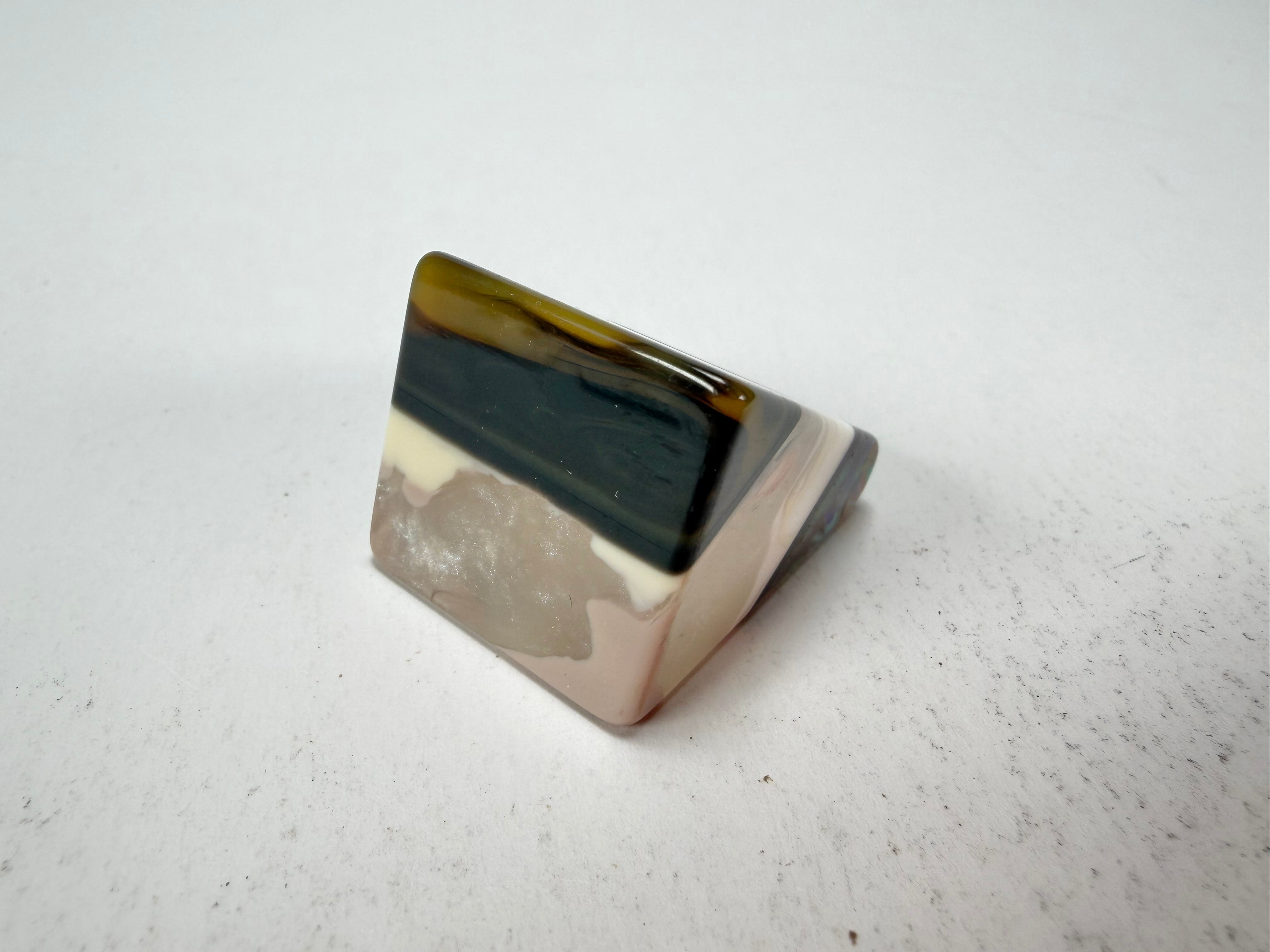 Sobral - Patchwork "Carre" Resin Ring ( 000149 ) - Size UK Q / US 8