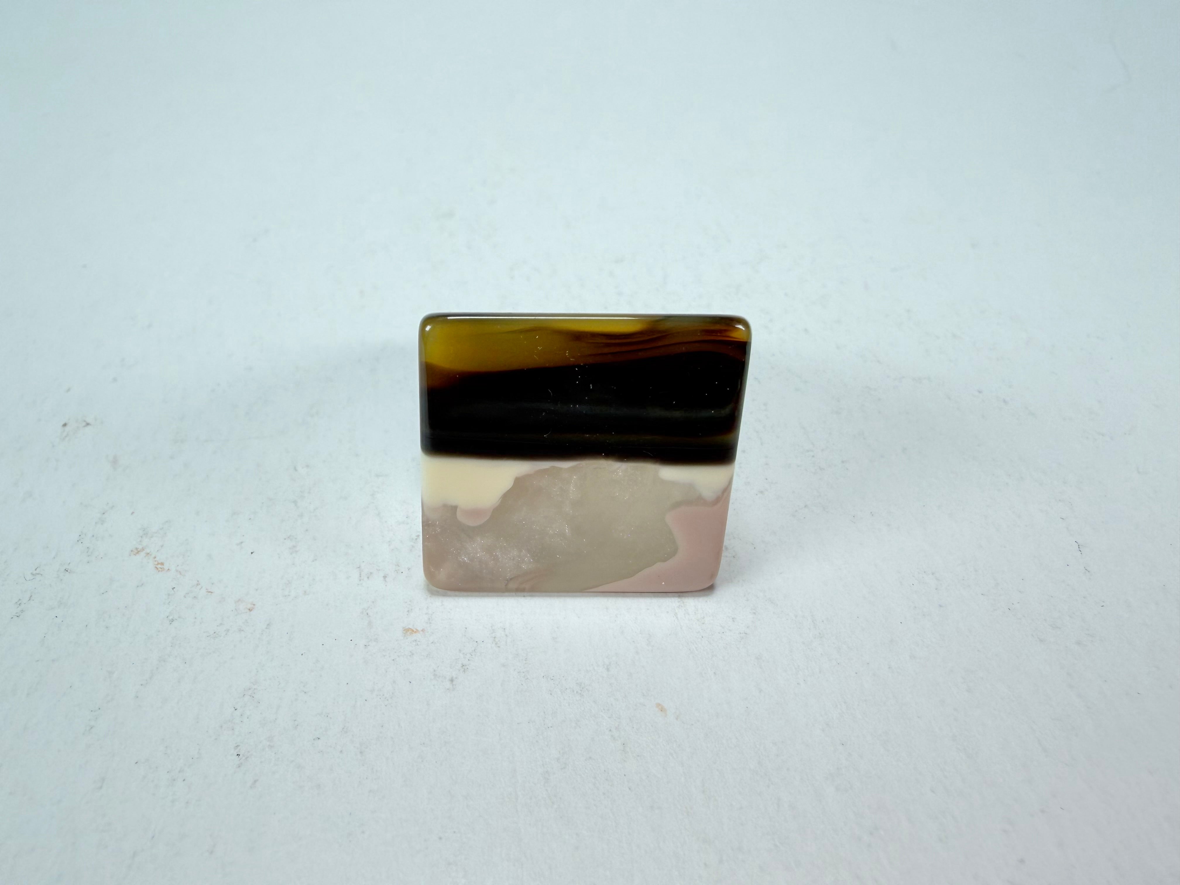 Sobral - Patchwork "Carre" Resin Ring ( 000149 ) - Size UK Q / US 8