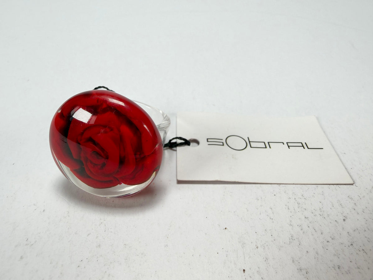Sobral - Roses "Dukat" Resin Ring ( 004562 ) - Size UK O / US 7