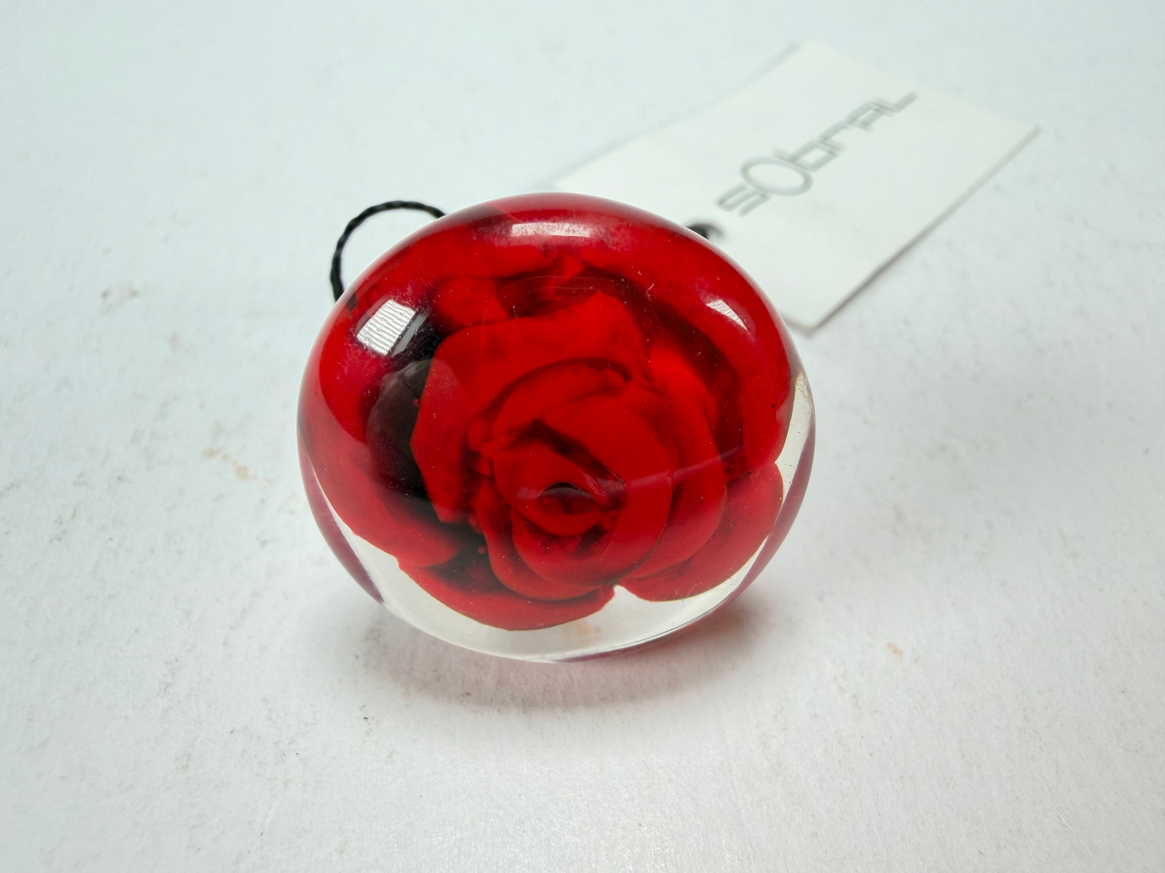 Sobral - Roses "Dukat" Resin Ring ( 004562 ) - Size UK O / US 7