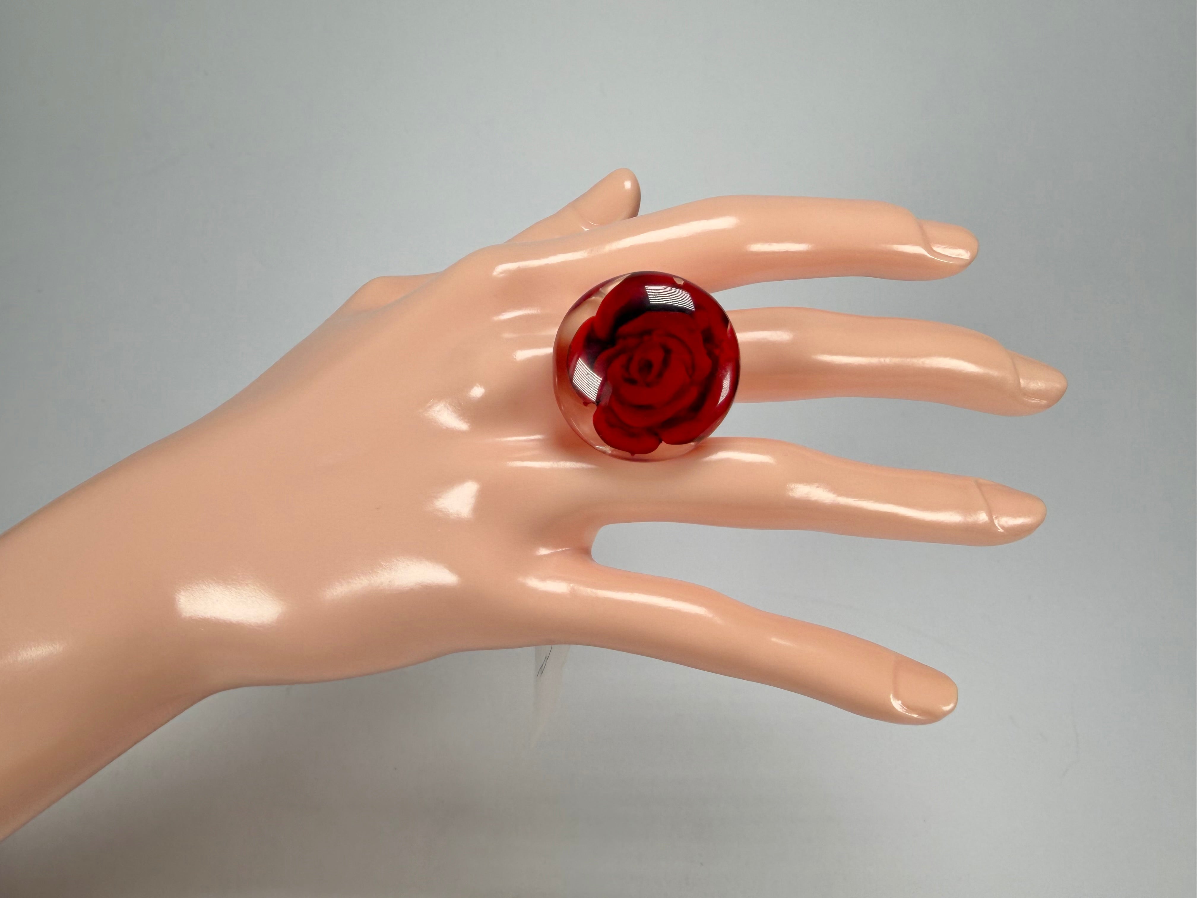 Sobral - Roses "Dukat" Resin Ring ( 004562 ) - Size UK O / US 7