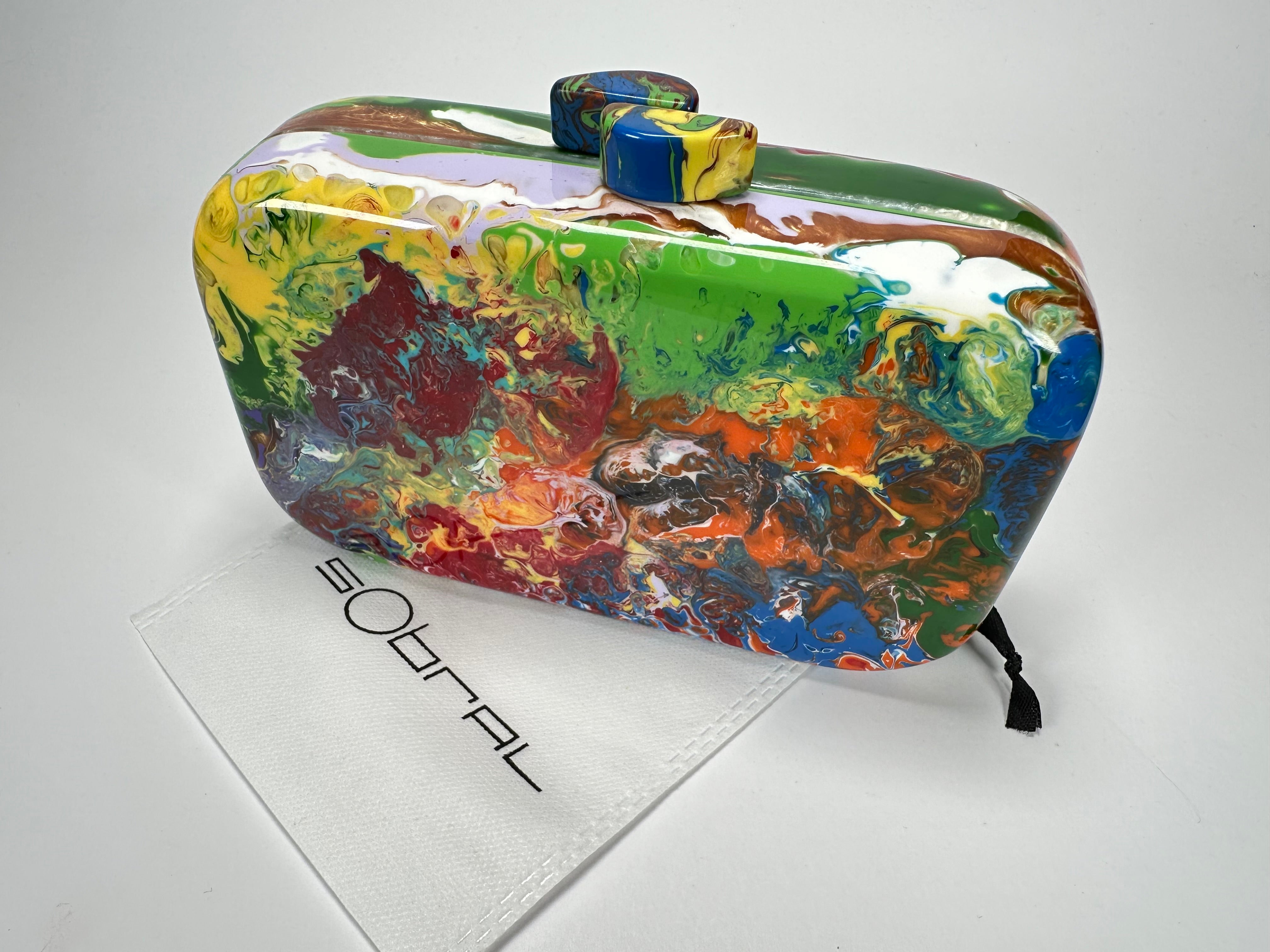 Sobral - Multi-Colour "Linda Purse" Pollock Resin Clutch Bag ( 005290 )