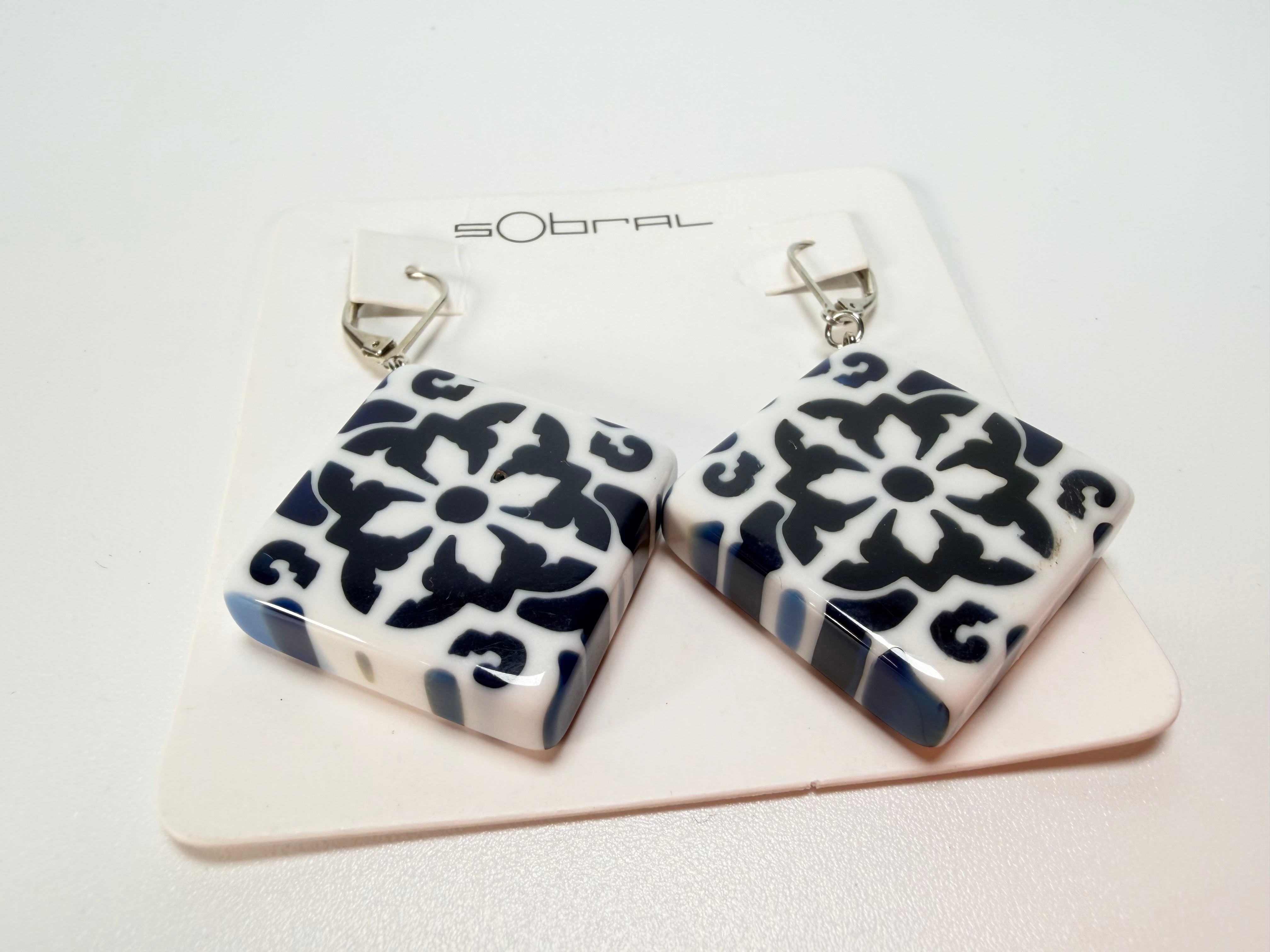 Sobral - Lisboa "Diamond Plate" Resin Earrings ( 005493 )