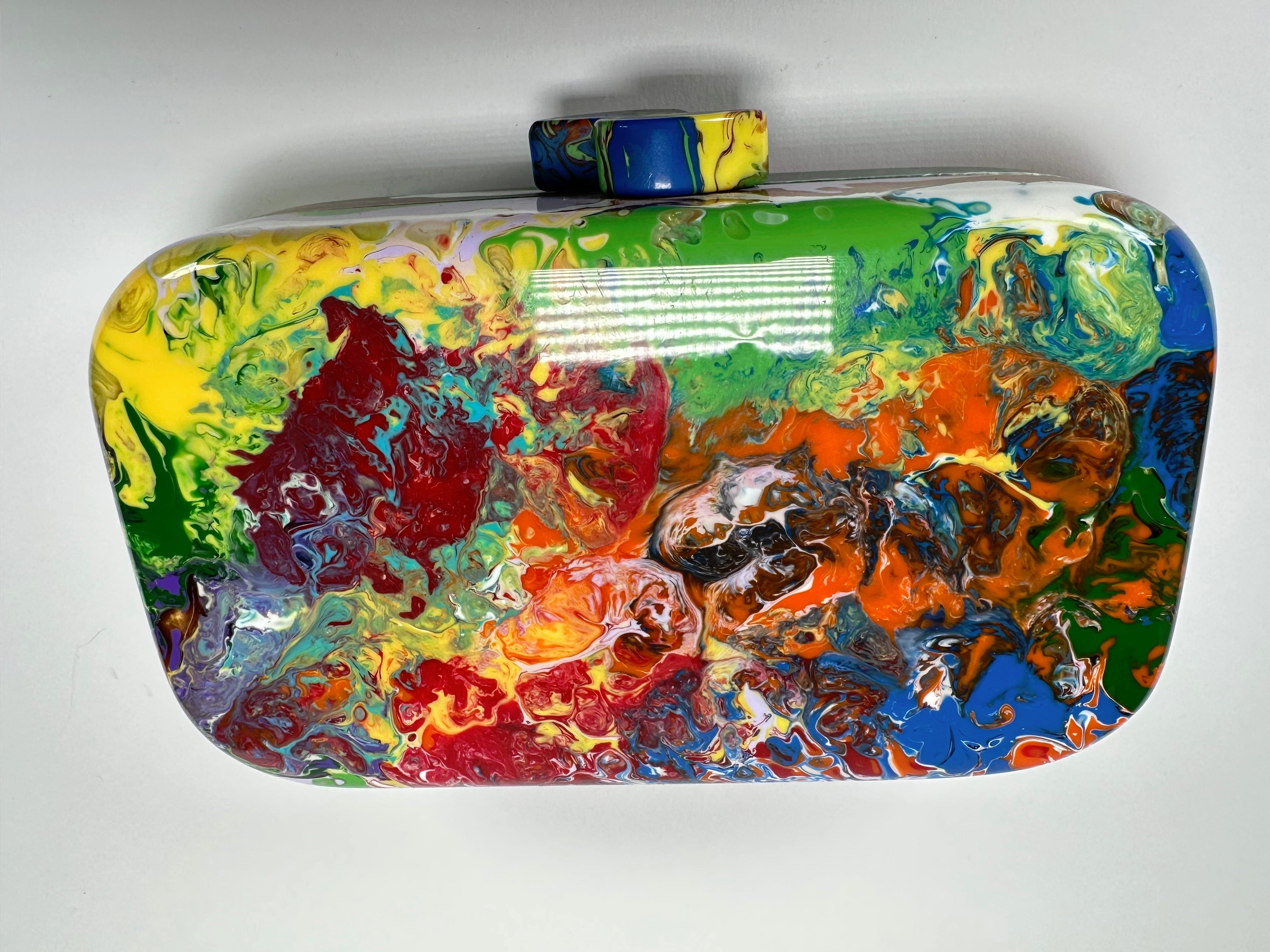 Sobral - Multi-Colour "Linda Purse" Pollock Resin Clutch Bag ( 005290 )