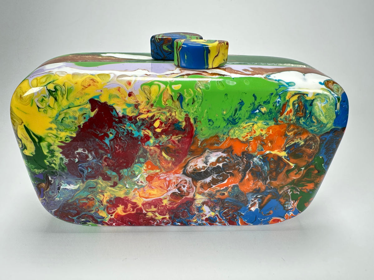 Sobral - Multi-Colour "Linda Purse" Pollock Resin Clutch Bag ( 005290 )
