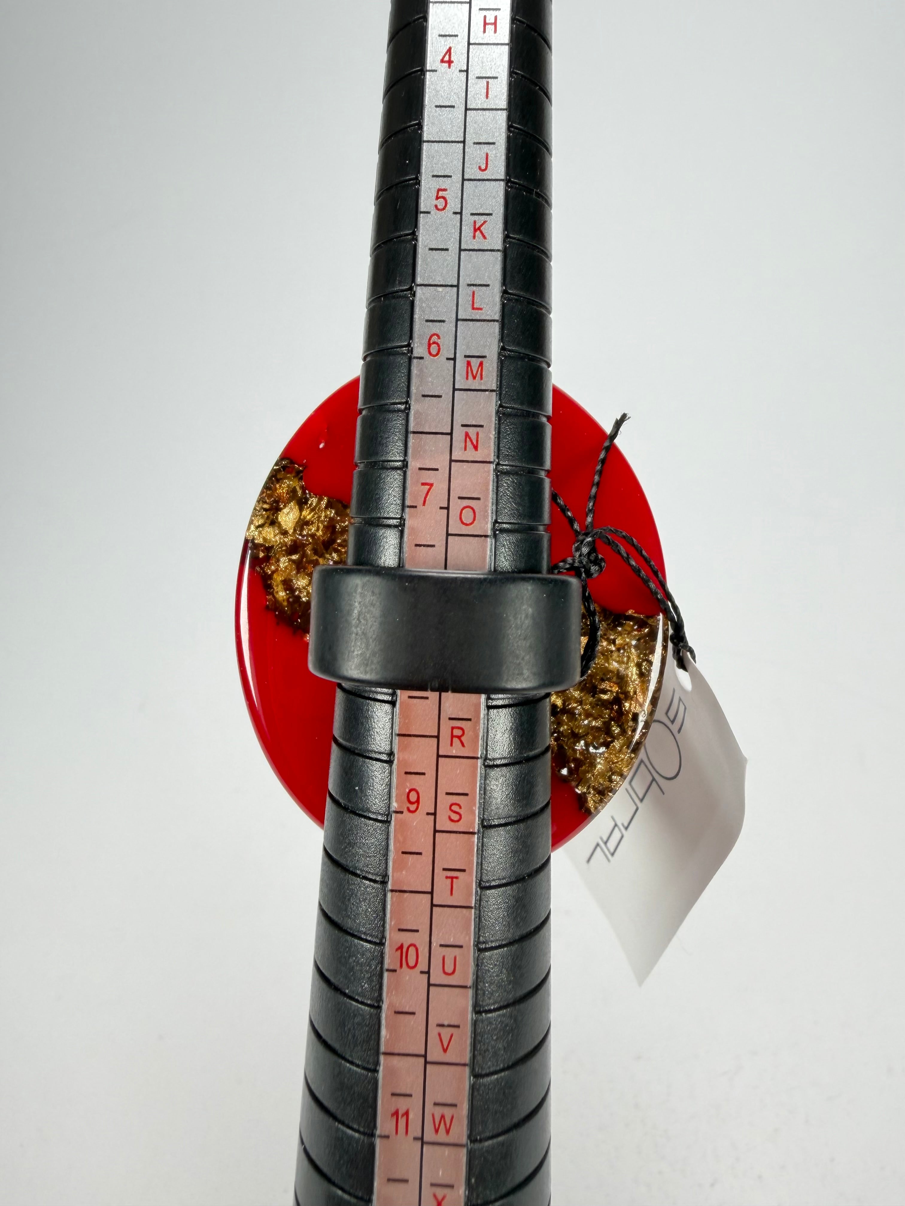 Sobral - Metalique "Munique" Orlando Red Resin Ring ( 005145 ) - Size UK Q / US 8