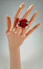 Sobral - Roses "Dukat Inteiro" Resin Ring ( 003852 ) - Size UK Q / US 8