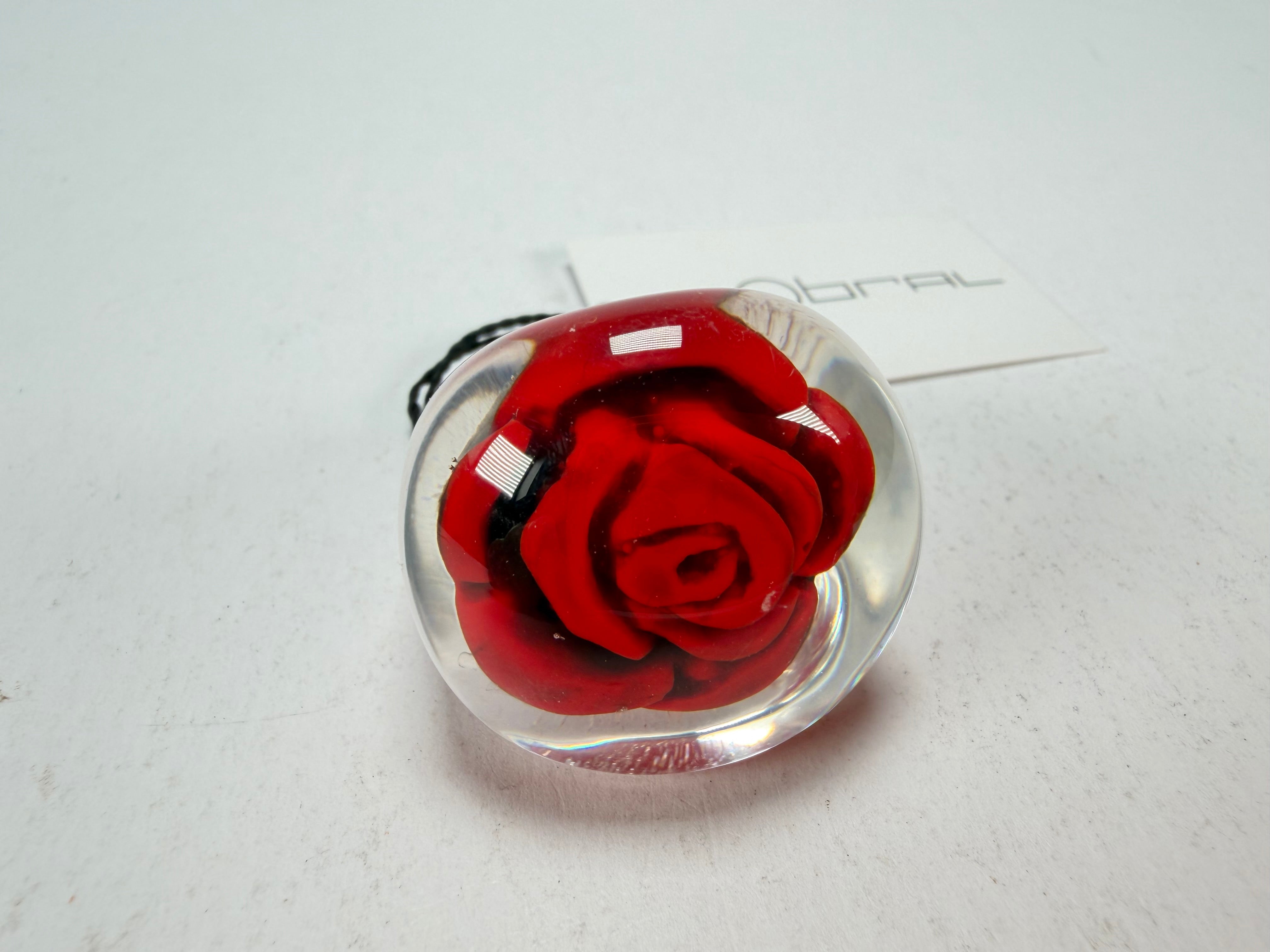Sobral - Roses "Dukat Inteiro" Resin Ring ( 003852 ) - Size UK Q / US 8
