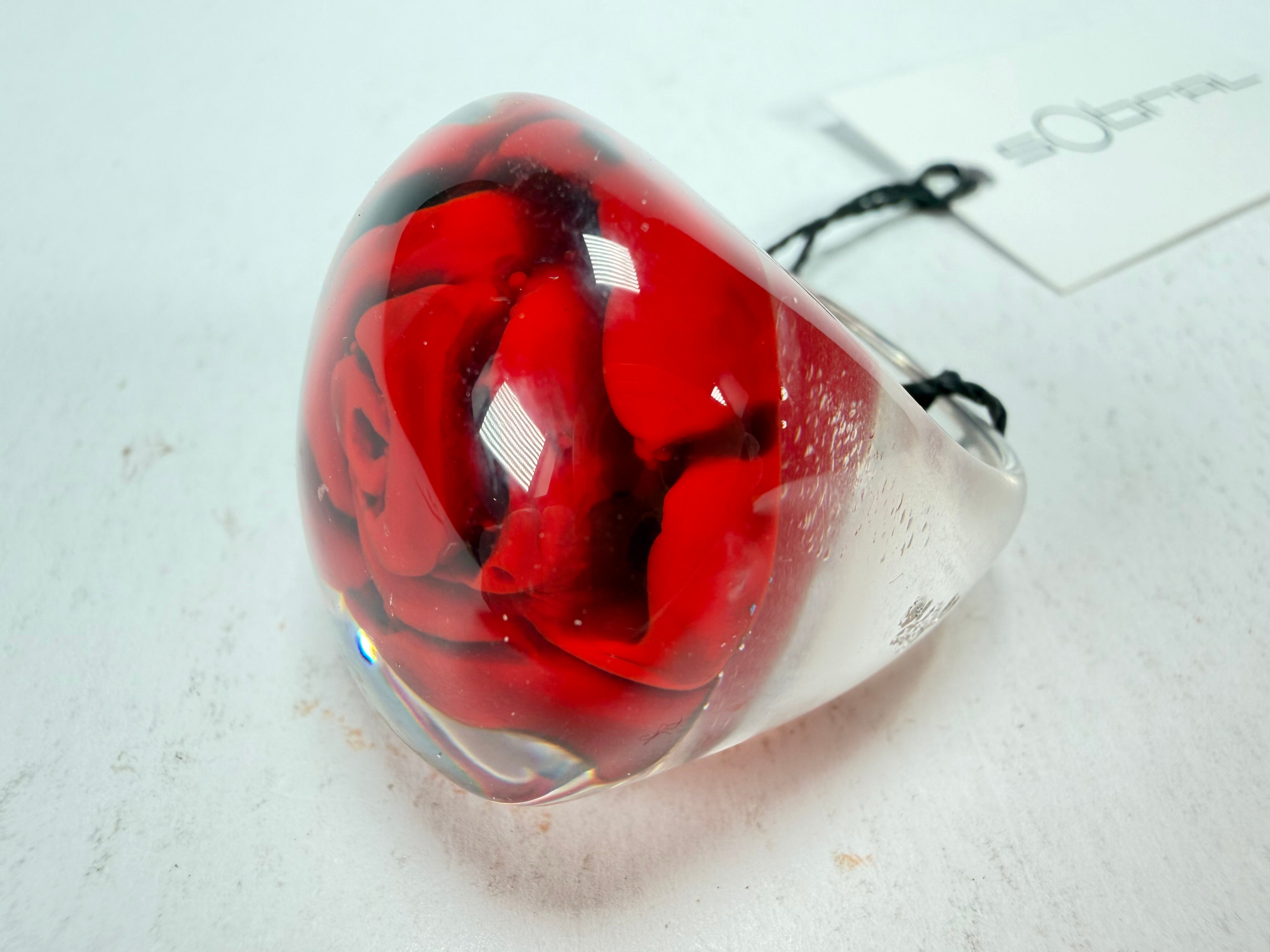 Sobral - Roses "Dukat Inteiro" Resin Ring ( 003852 ) - Size UK Q / US 8