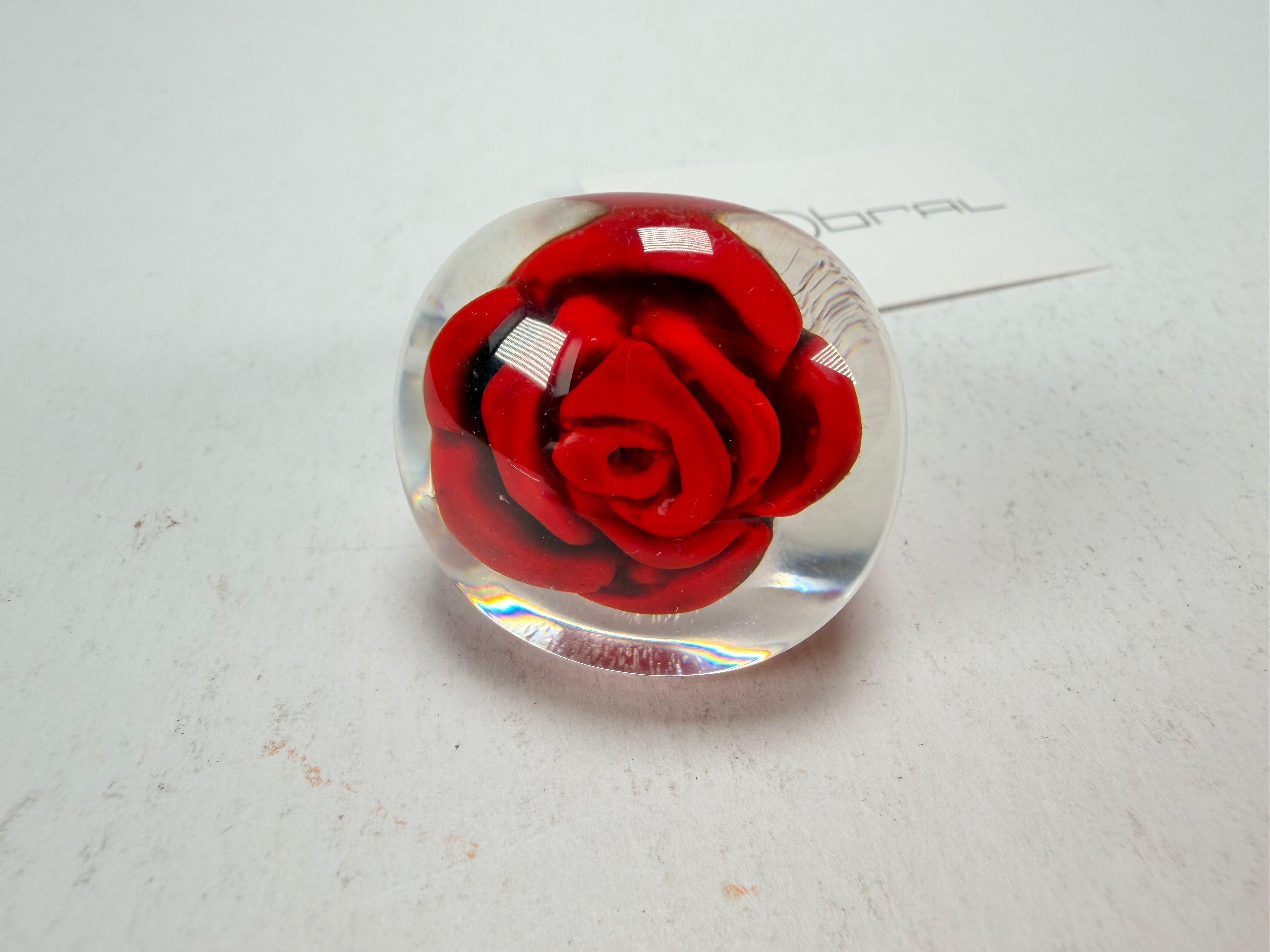 Sobral - Roses "Dukat Inteiro" Resin Ring ( 003852 ) - Size UK Q / US 8