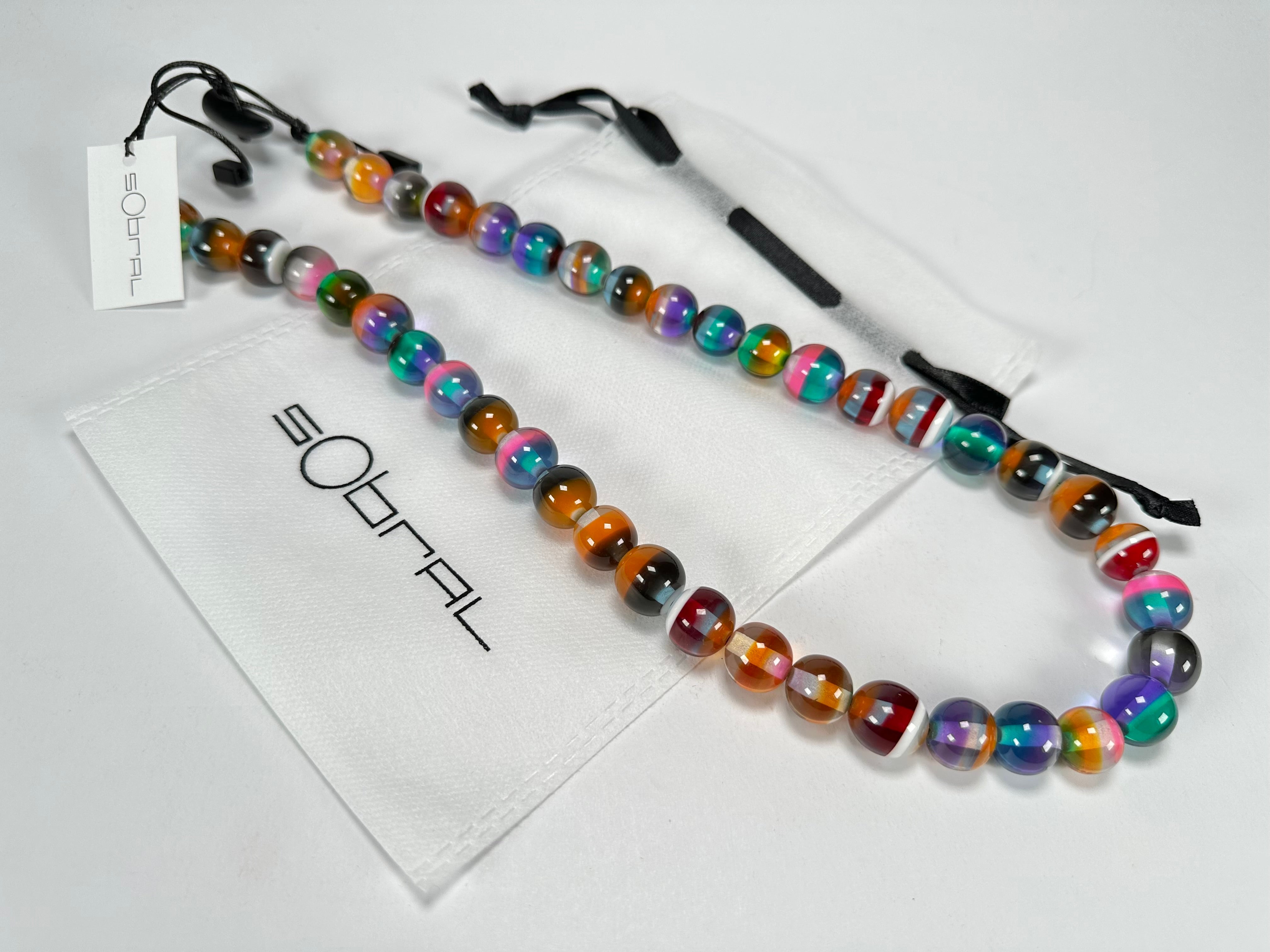 Sobral - Planets "Cosmic Marbles" Studio Creation Resin Necklace ( 000000 )