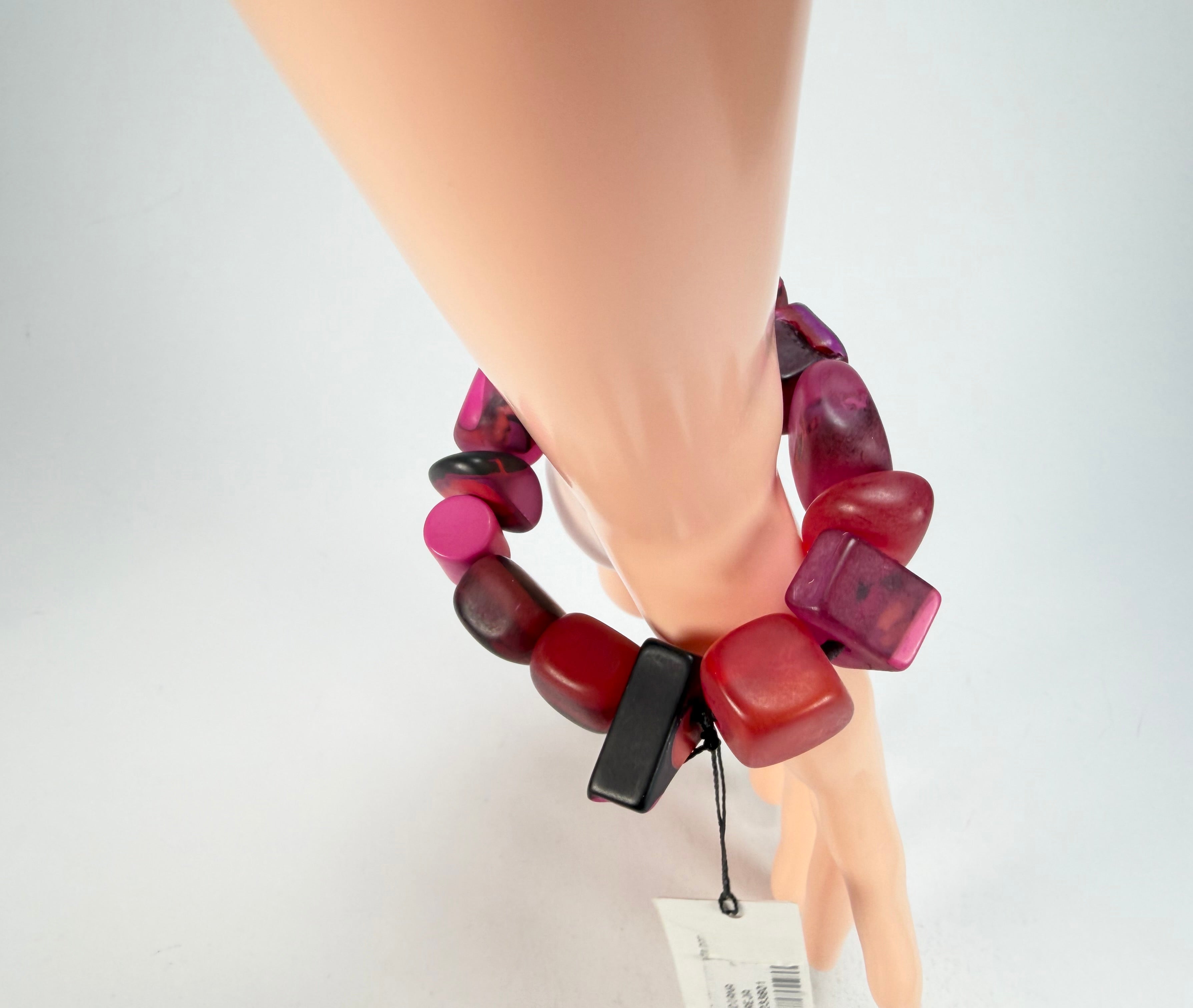 Sobral - Indiana "Cereja" Pink Elasticated Resin Bracelet ( 000210 )