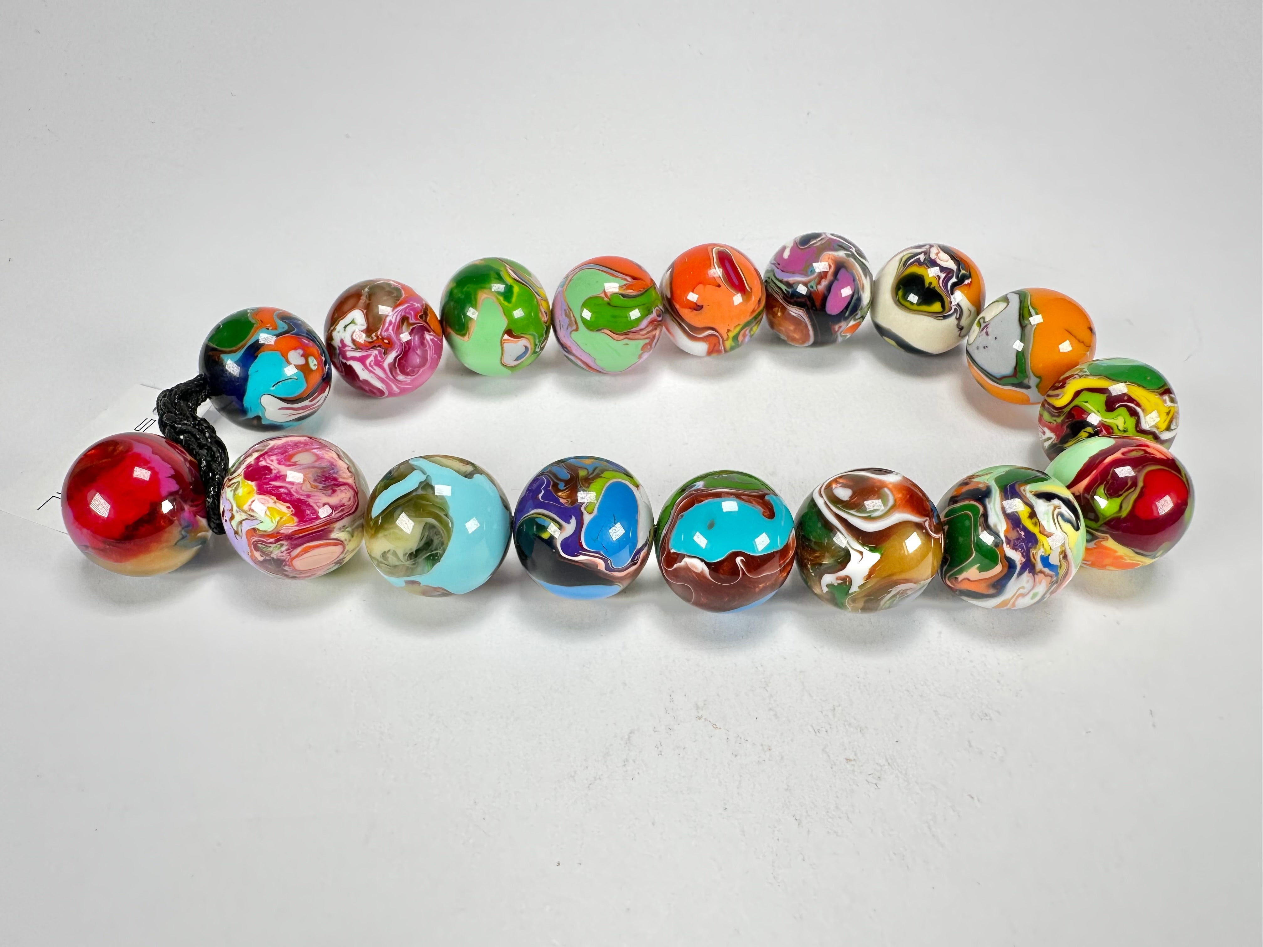 Sobral - Planets "Cluster" Studio Creation Pollock Resin Necklace ( 000000 )