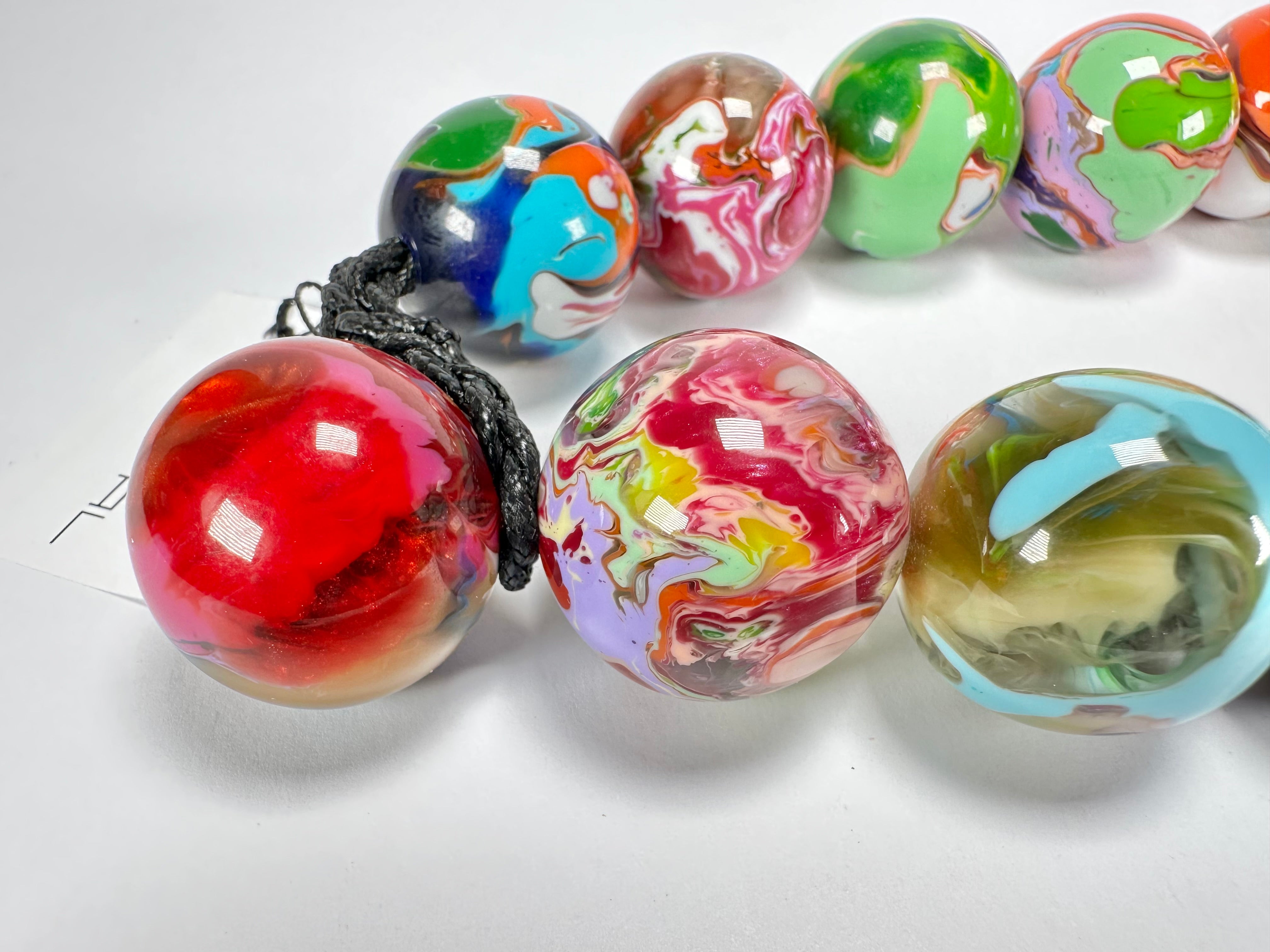 Sobral - Planets "Cluster" Studio Creation Pollock Resin Necklace ( 000000 )
